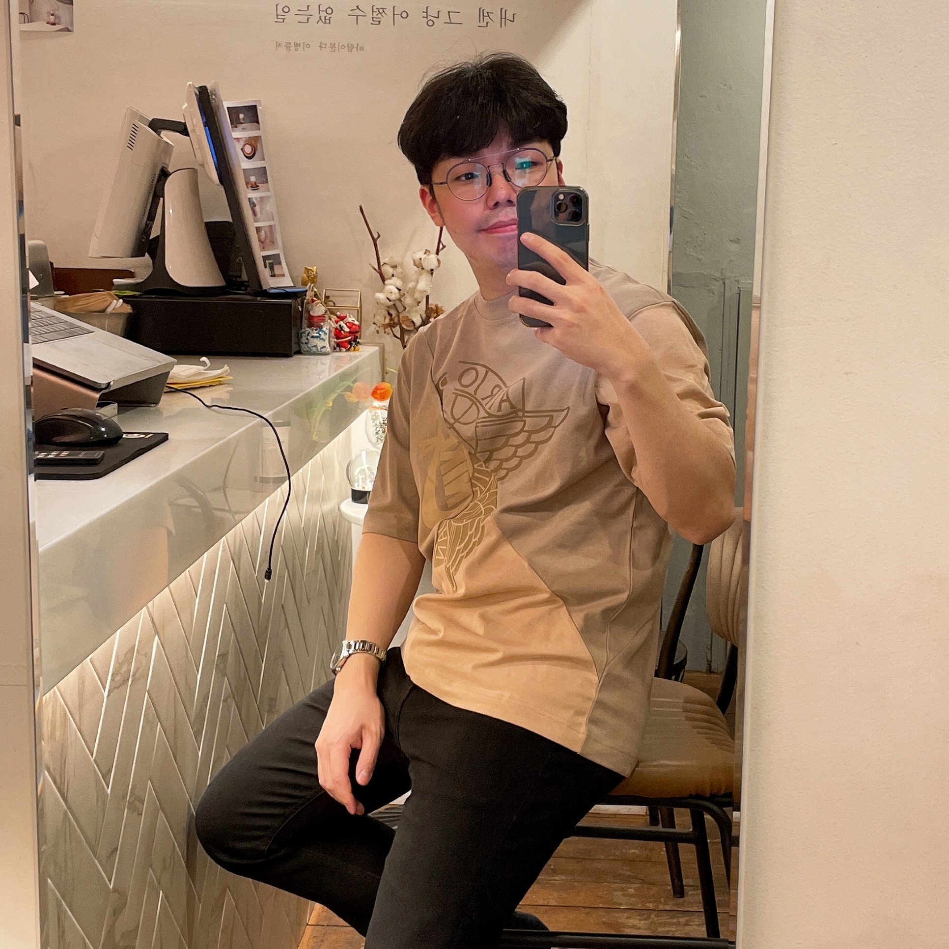 Jordan x Travis Scott S/S Top - Asia 착용 스타일 - 1
