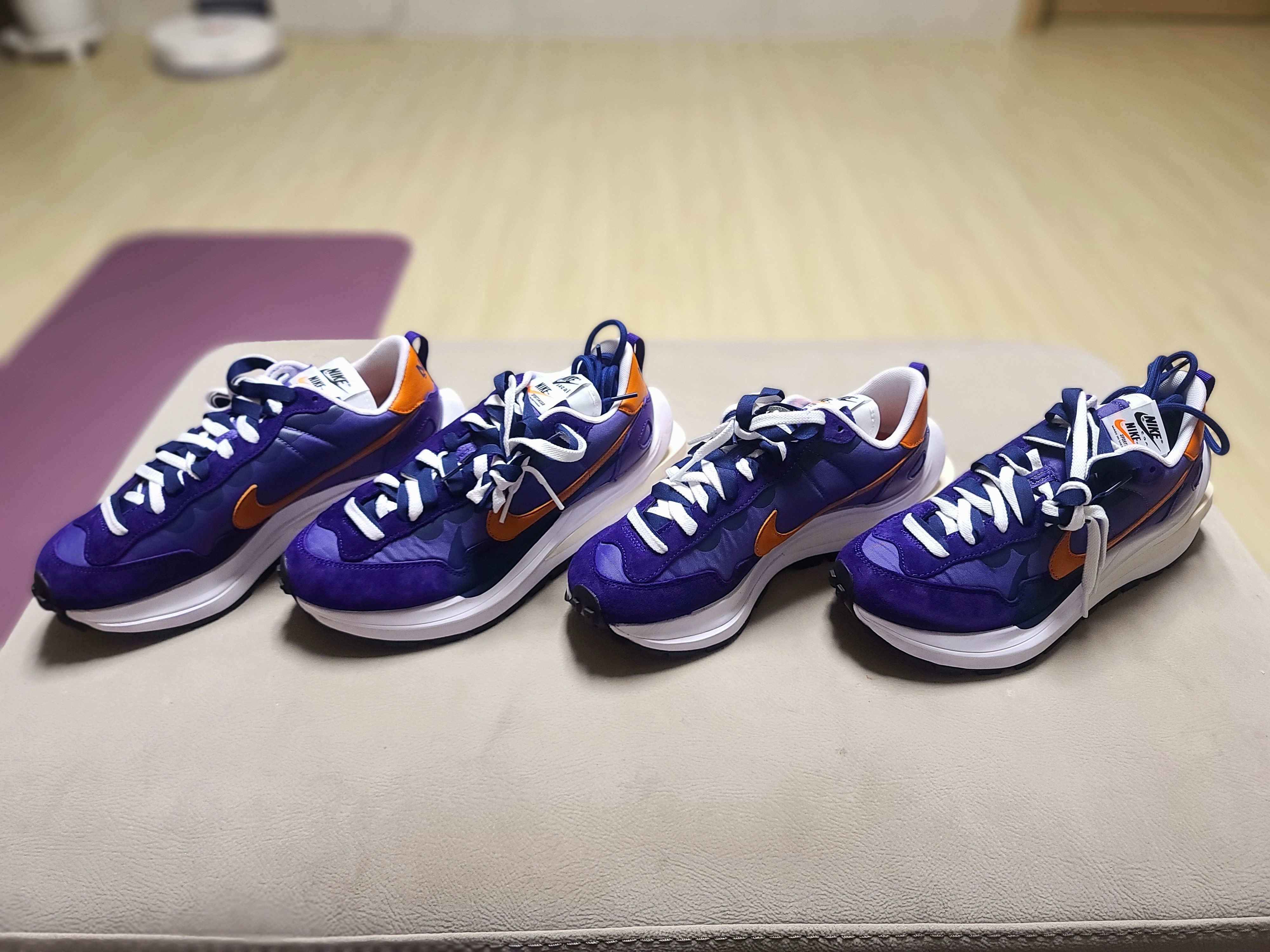 Nike x Sacai VaporWaffle Dark Iris 착용 스타일 - 2
