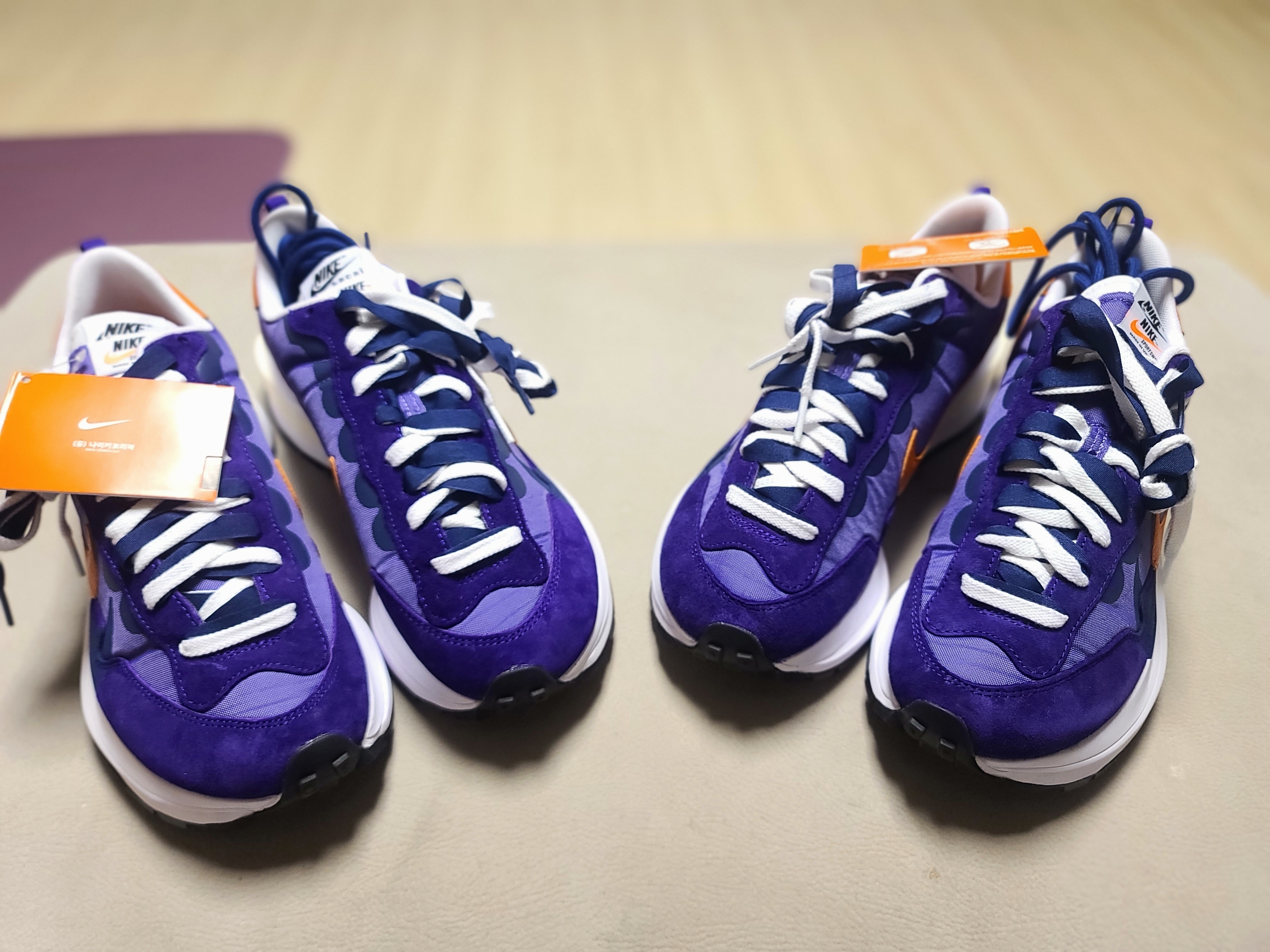Nike x Sacai VaporWaffle Dark Iris 착용 스타일 - 1