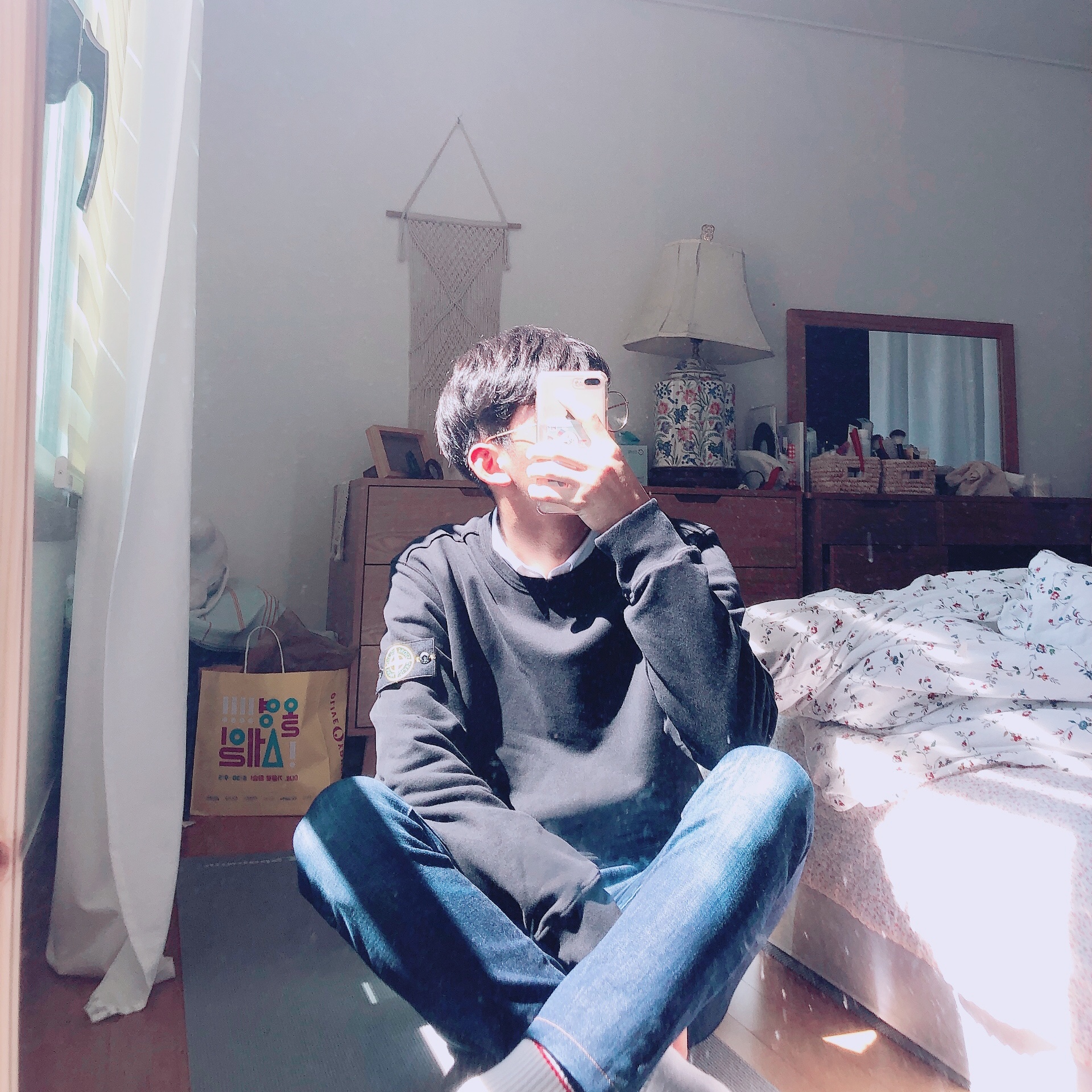 Stone Island 63051 Crewneck Sweatshirt Black - 21SS 착용 스타일