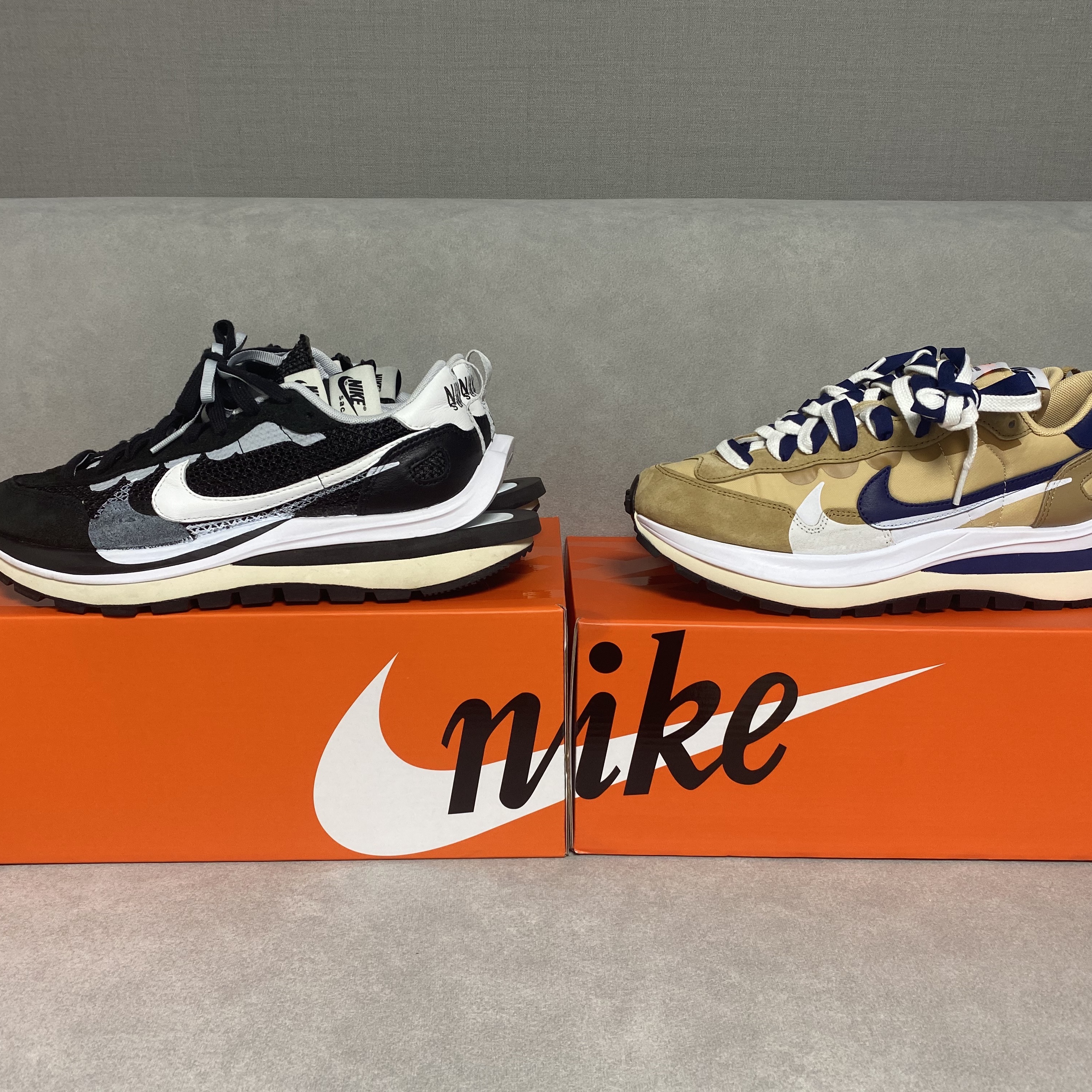 Nike x Sacai VaporWaffle Black White, Nike x Sacai VaporWaffle Sesame and Blue Void 착용 스타일 - 3