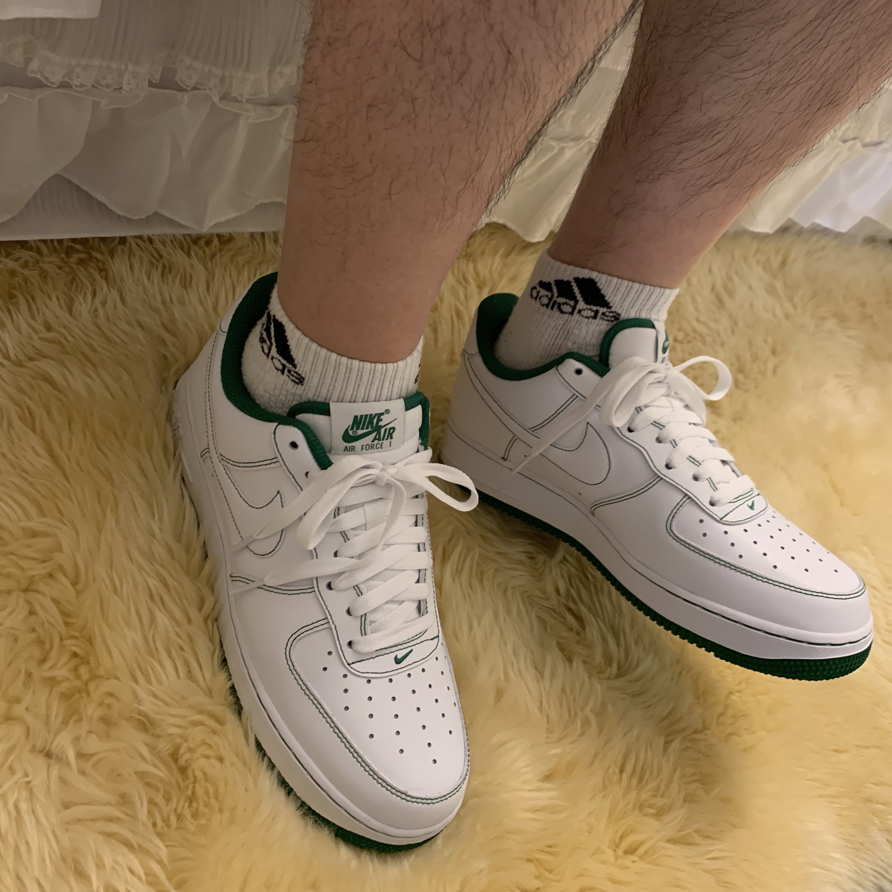 Nike Air Force 1 '07 Stitch Pine Green 착용 스타일 - 5