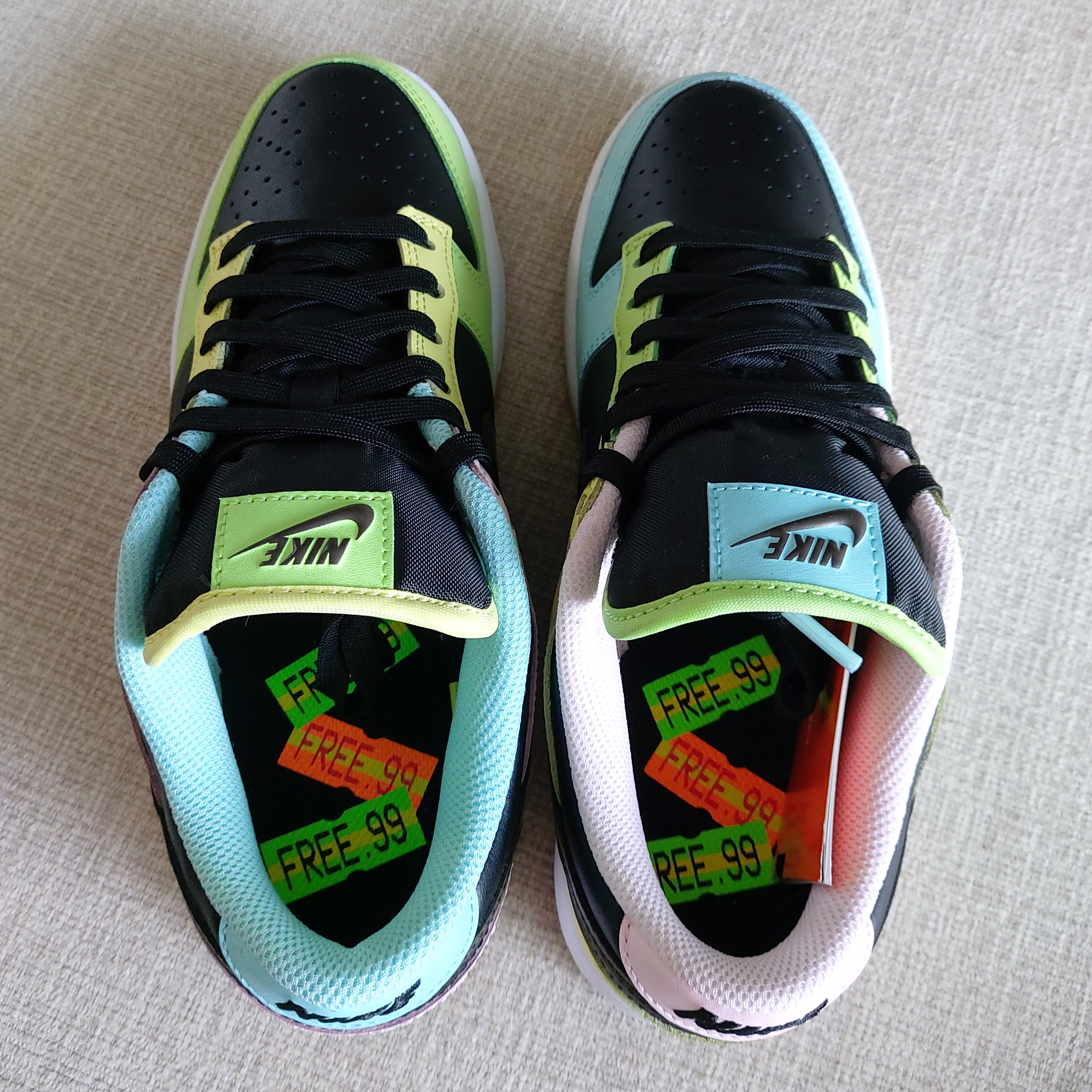 Nike Dunk Low SE Free.99 Black, Nike Dunk Low Retro Varsity Green 착용 스타일 - 3