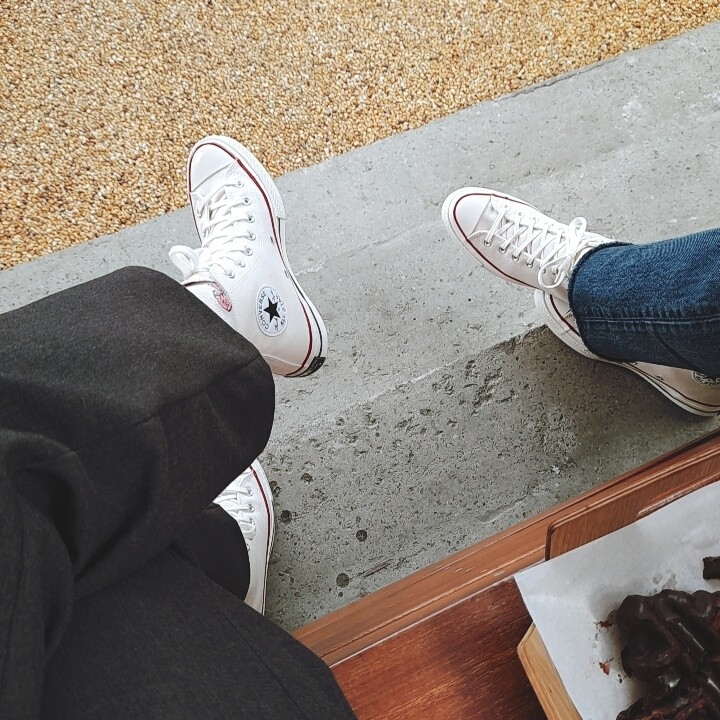 Converse Chuck 70 High Parchment 착용 스타일