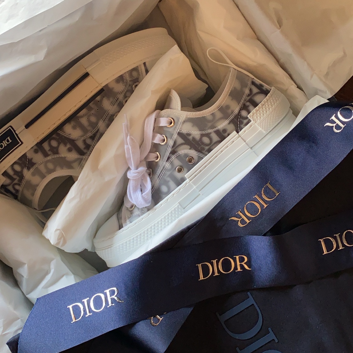 Dior B23 Low Dior Oblique White & Black 착용 스타일 - 1