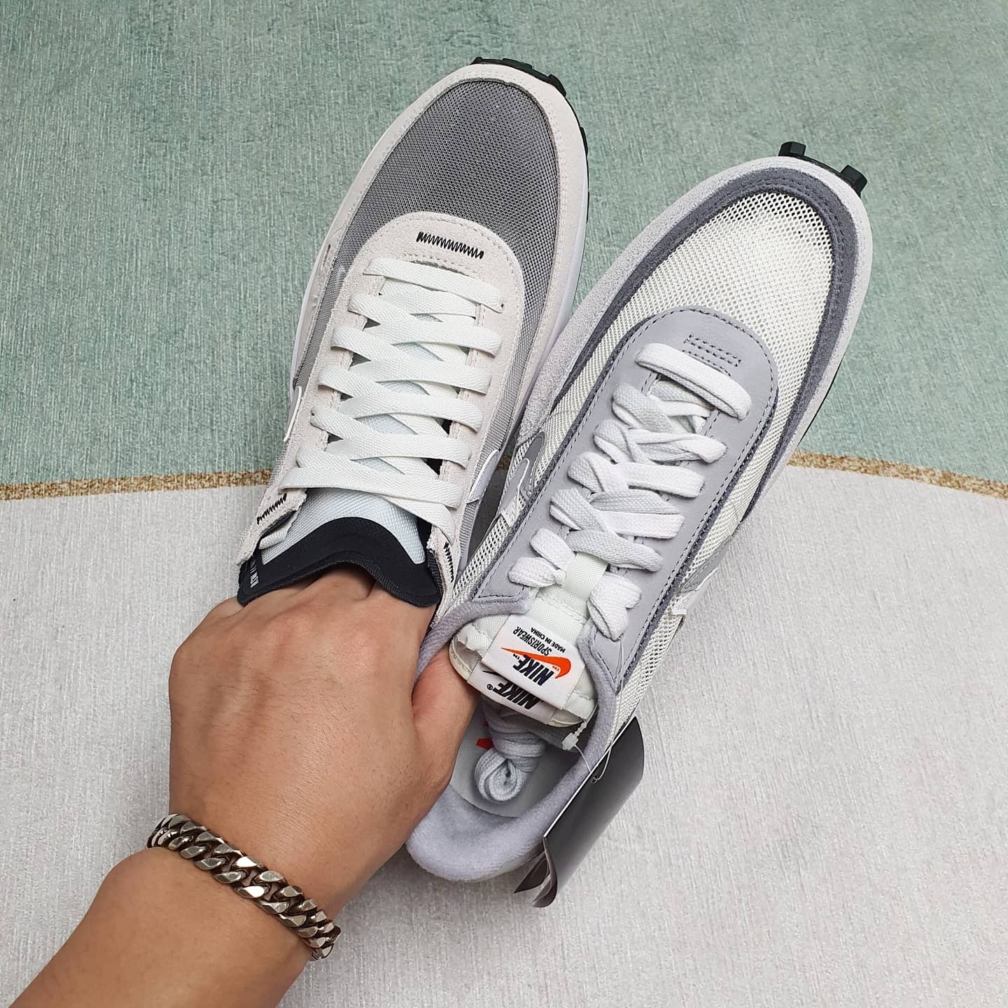 Nike Waffle One Infinite Lilac, Nike x Sacai LDWaffle Summit White 착용 스타일 - 3