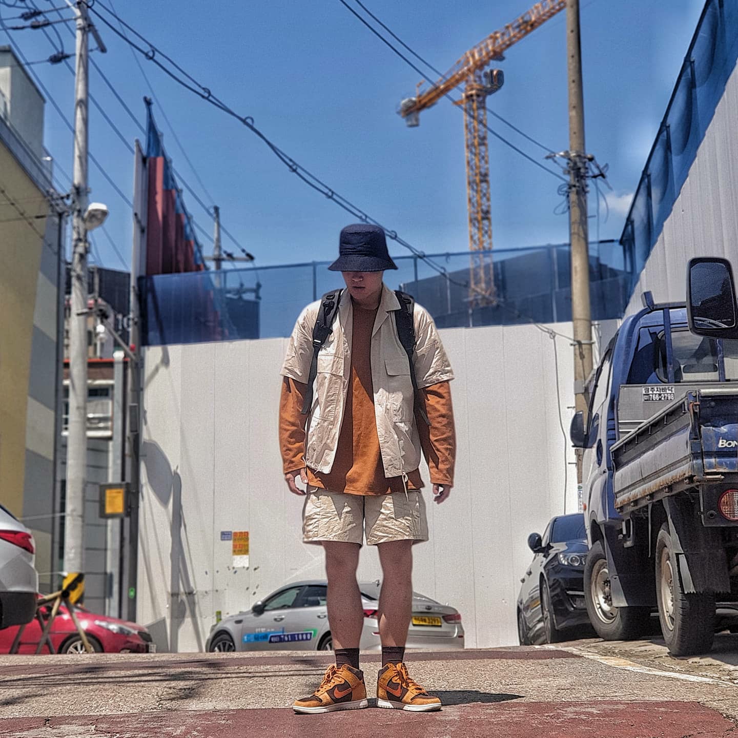 Nike Dunk High Retro PRM Dark Curry 착용 스타일 - 4