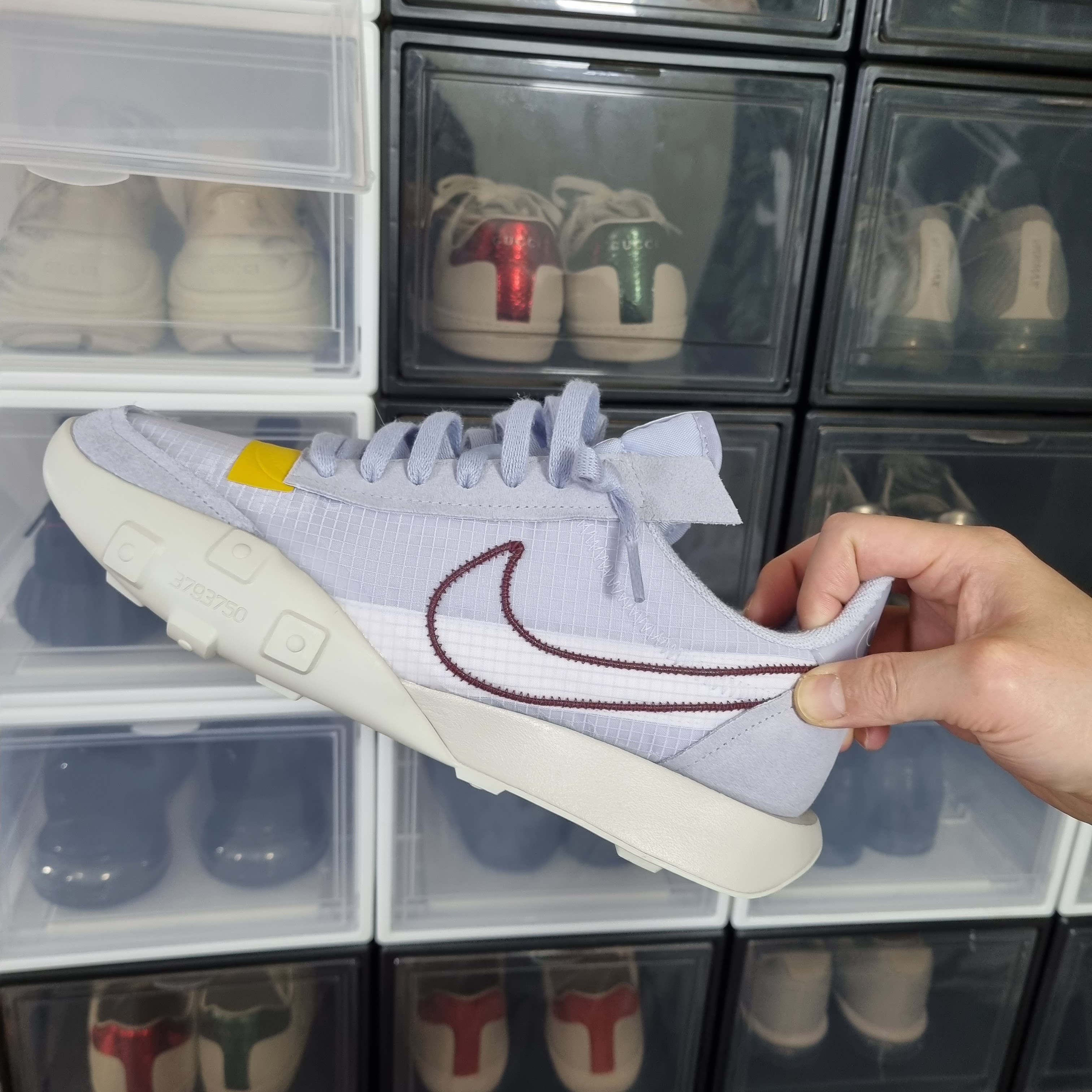 (W) Nike Waffle Racer 2X Ghost Light Bone 착용 스타일