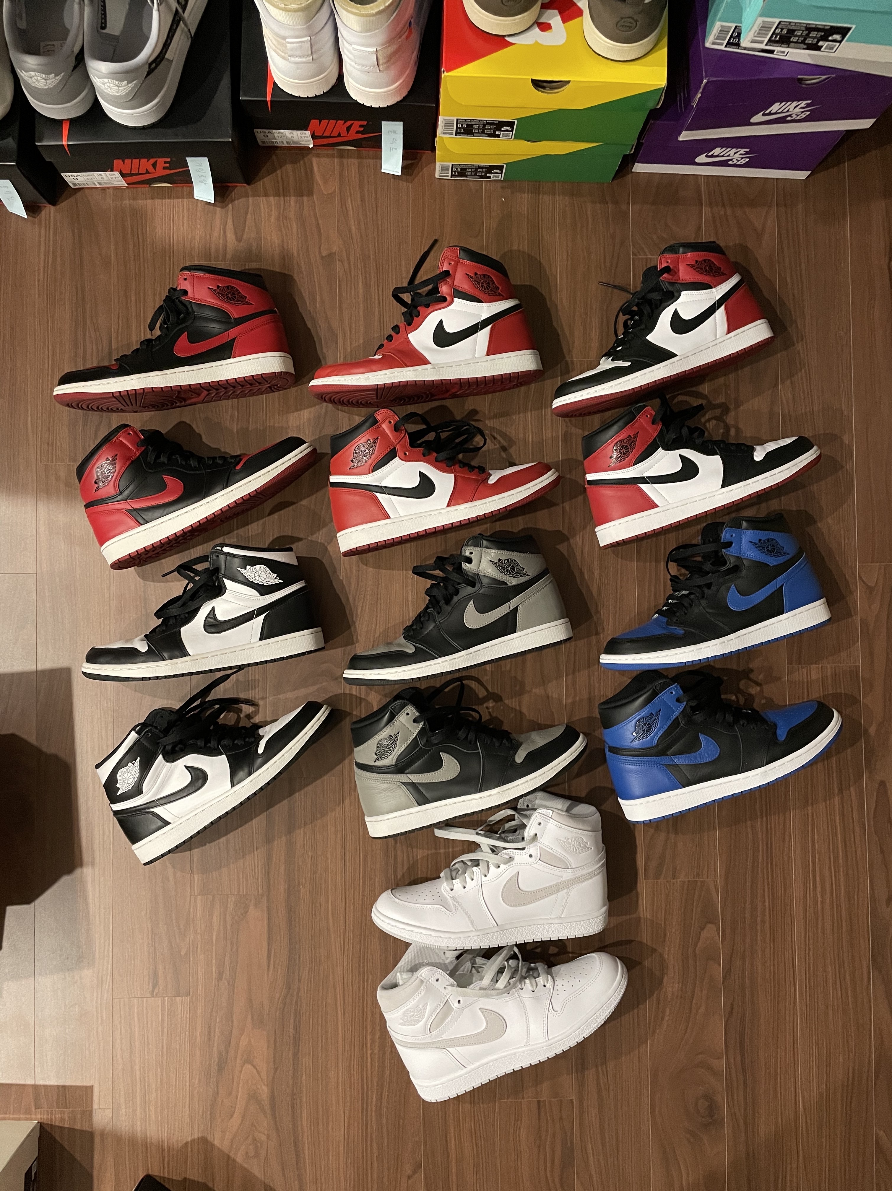 Jordan 1 Retro High OG Bred 2013, Jordan 1 Retro High OG Black Toe 2016 착용 스타일