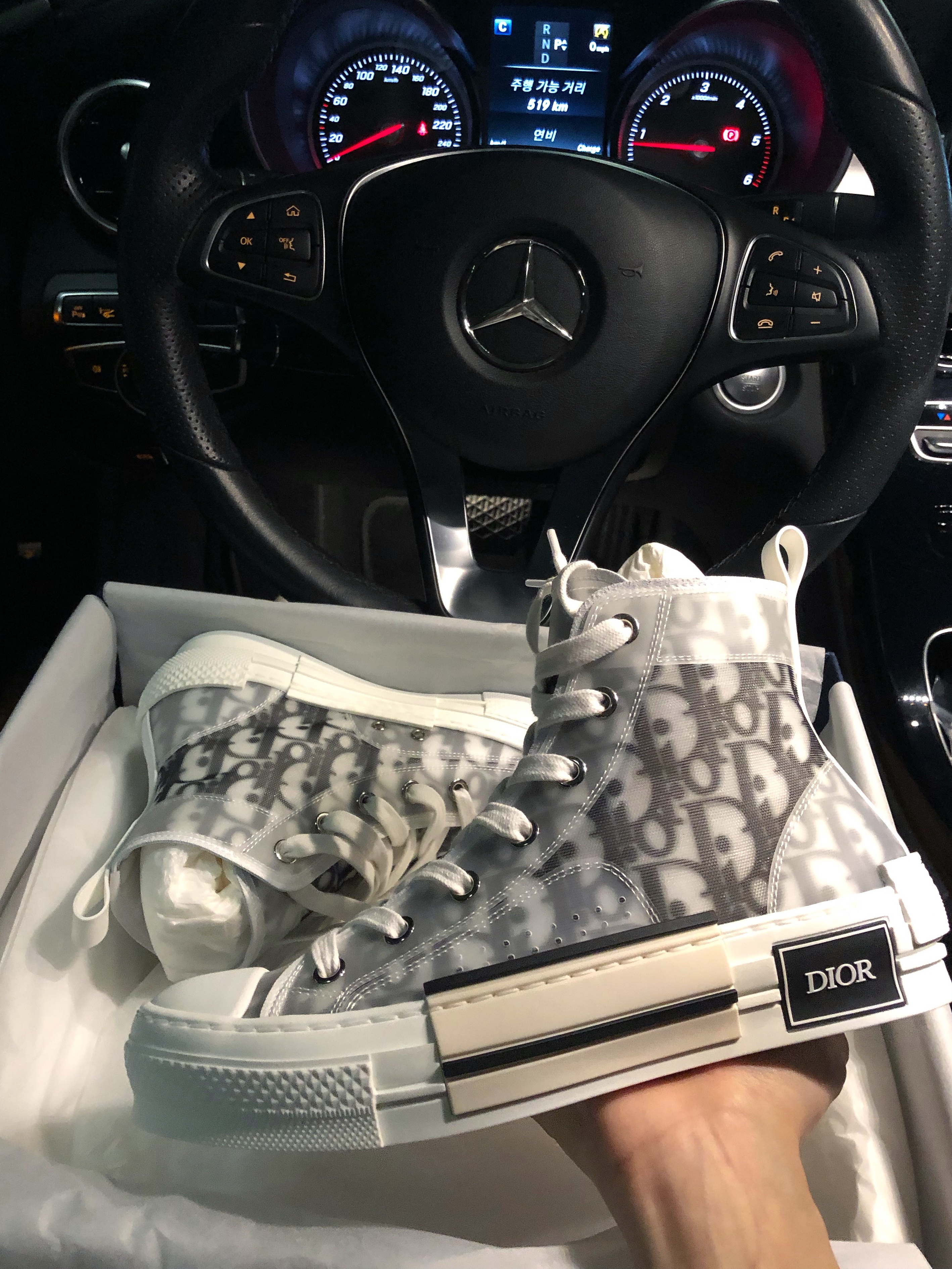 Dior B23 High Dior Oblique White & Black 착용 스타일