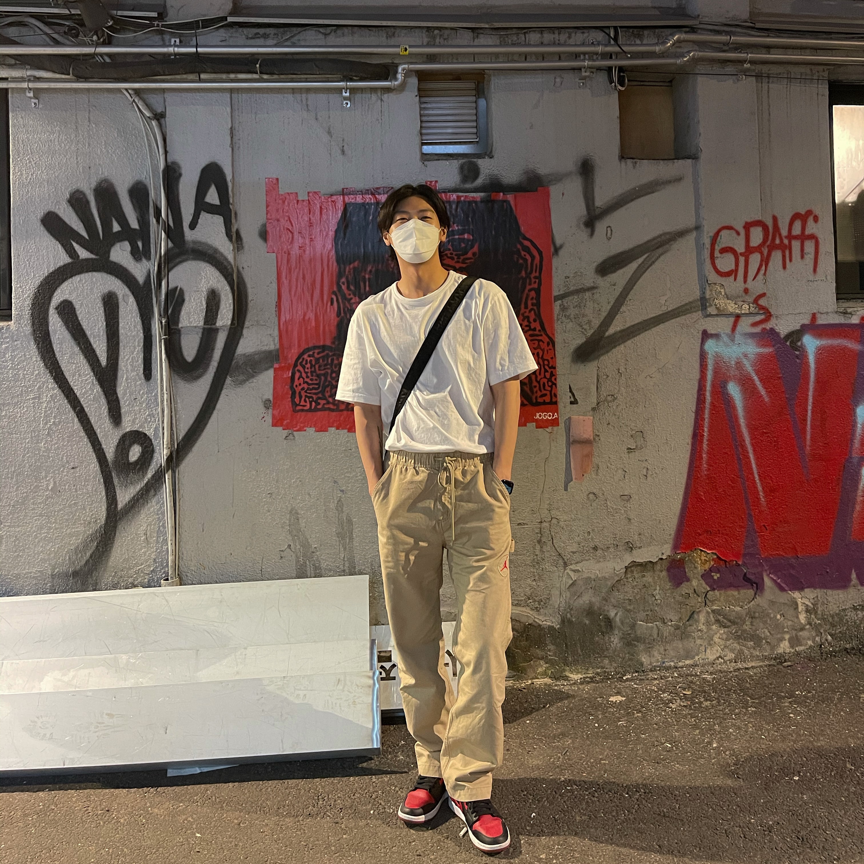 Jordan x Travis Scott Canvas Pants - Asia, Jordan 1 Mid Bred Banned 2020 착용 스타일