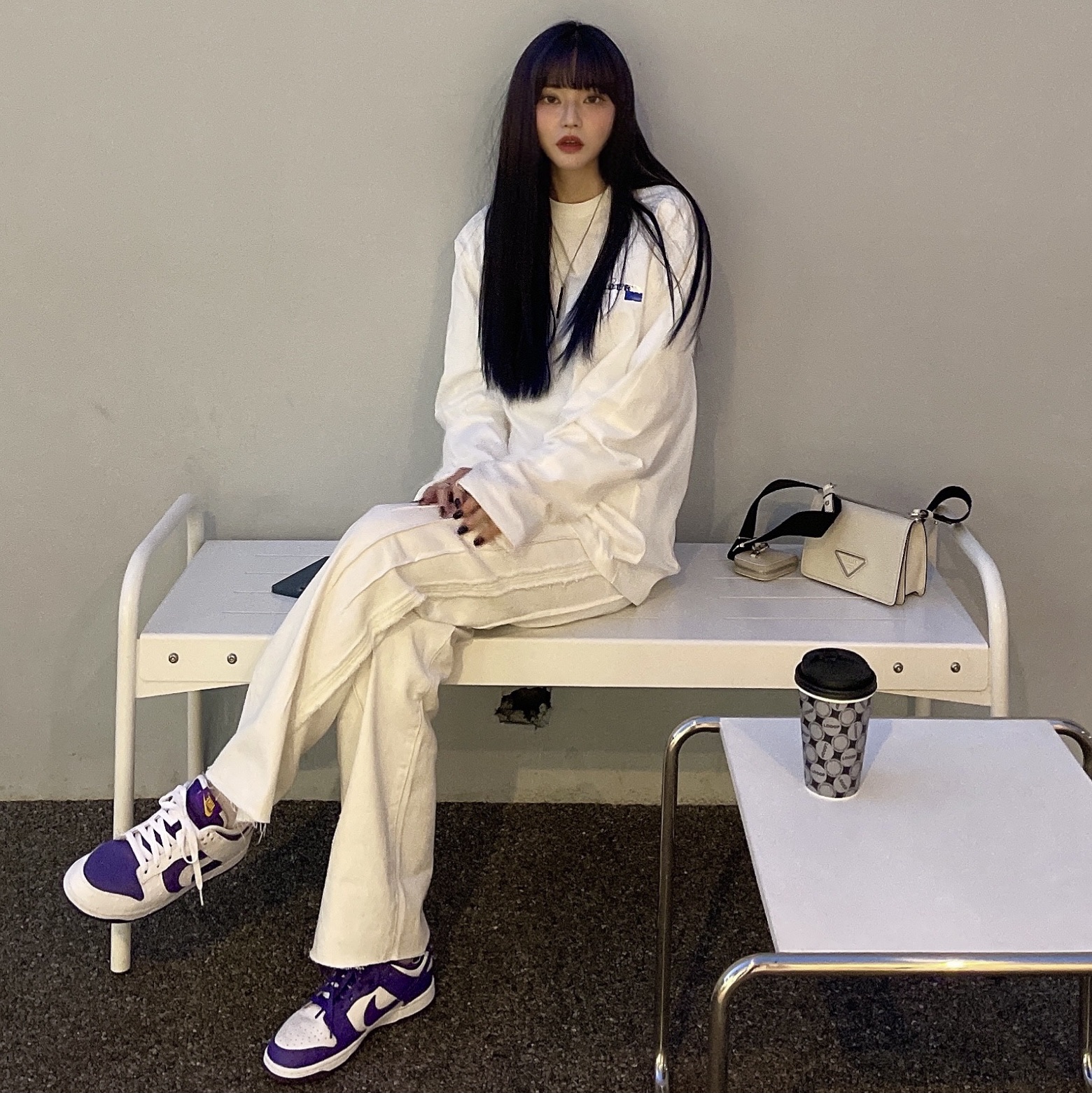 (W) Nike Dunk Low SE Flip 착용 스타일