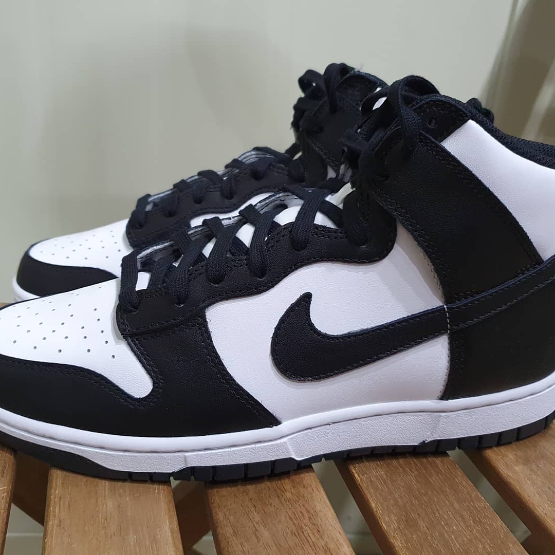 Nike Dunk High Retro Black and White 착용 스타일 - 1