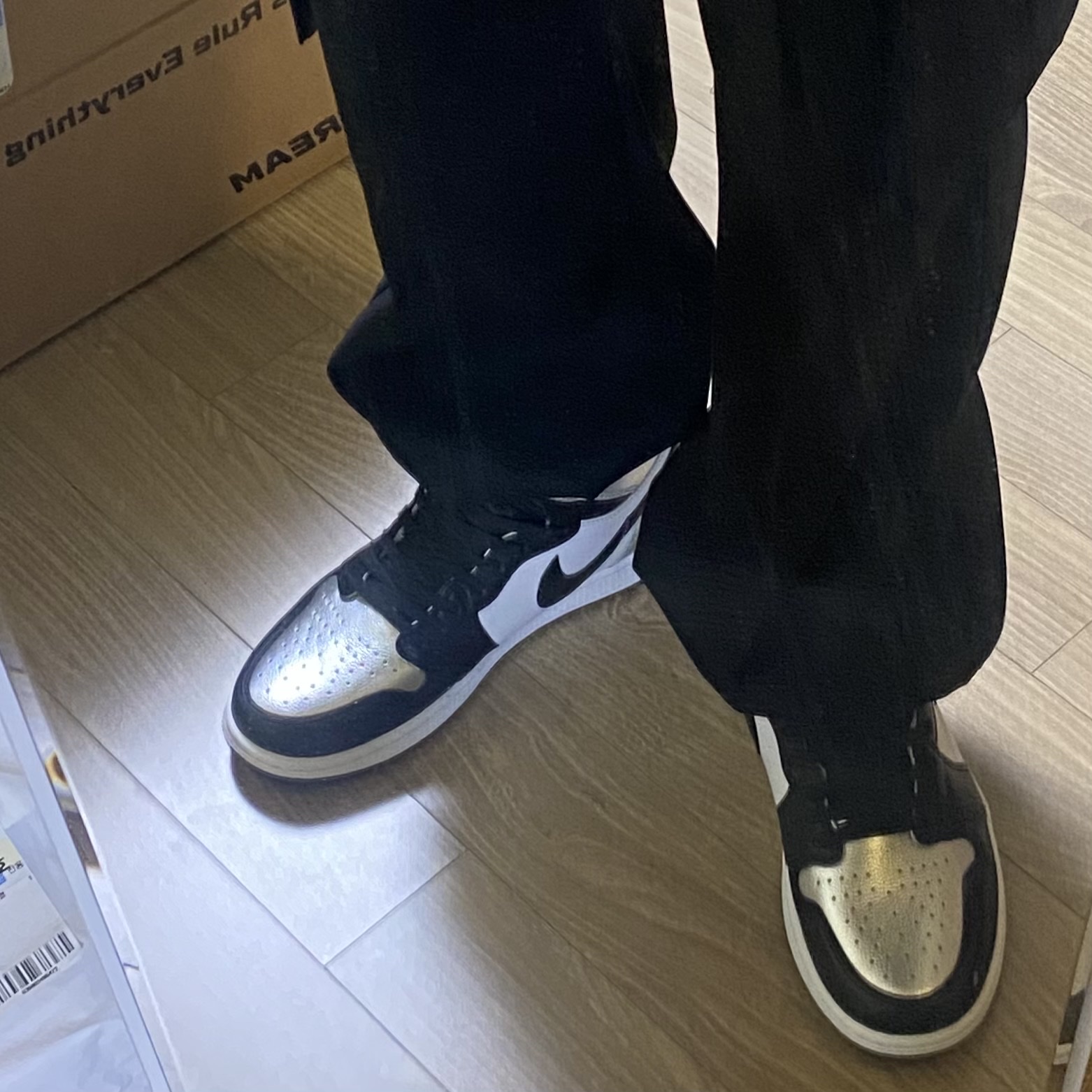 (W) Jordan 1 Retro High OG Silver Toe 착용 스타일