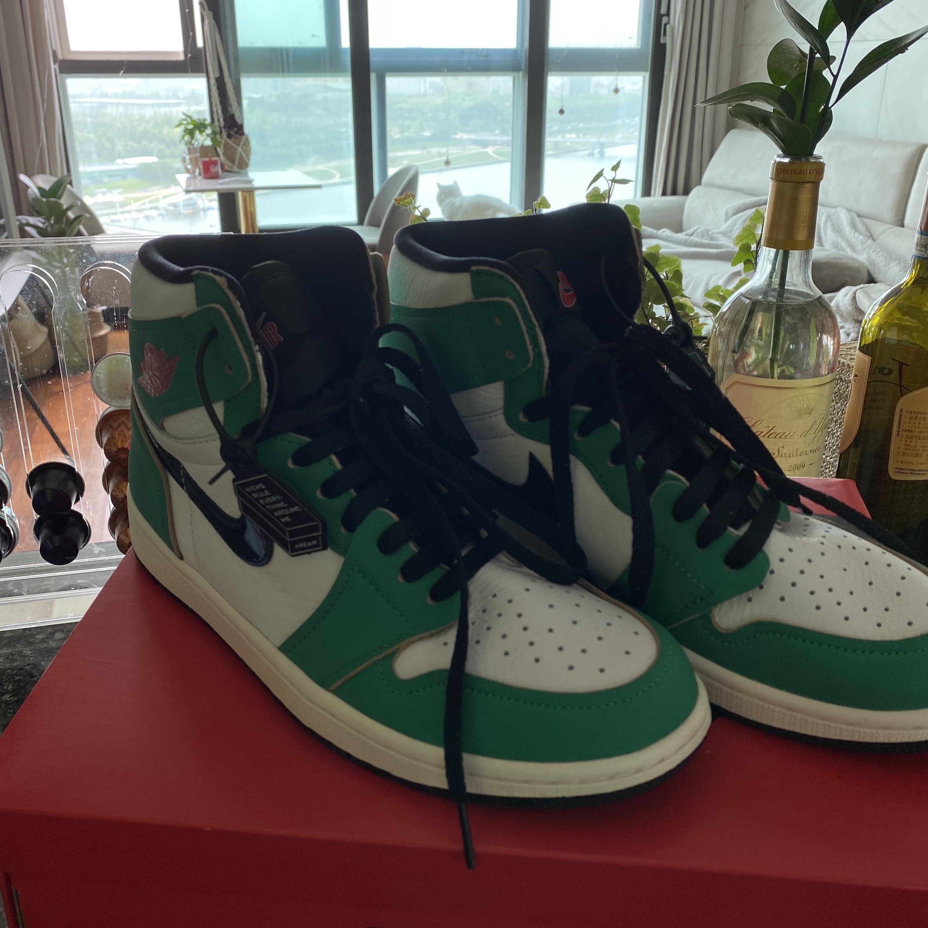(W) Jordan 1 Retro High OG Lucky Green 착용 스타일