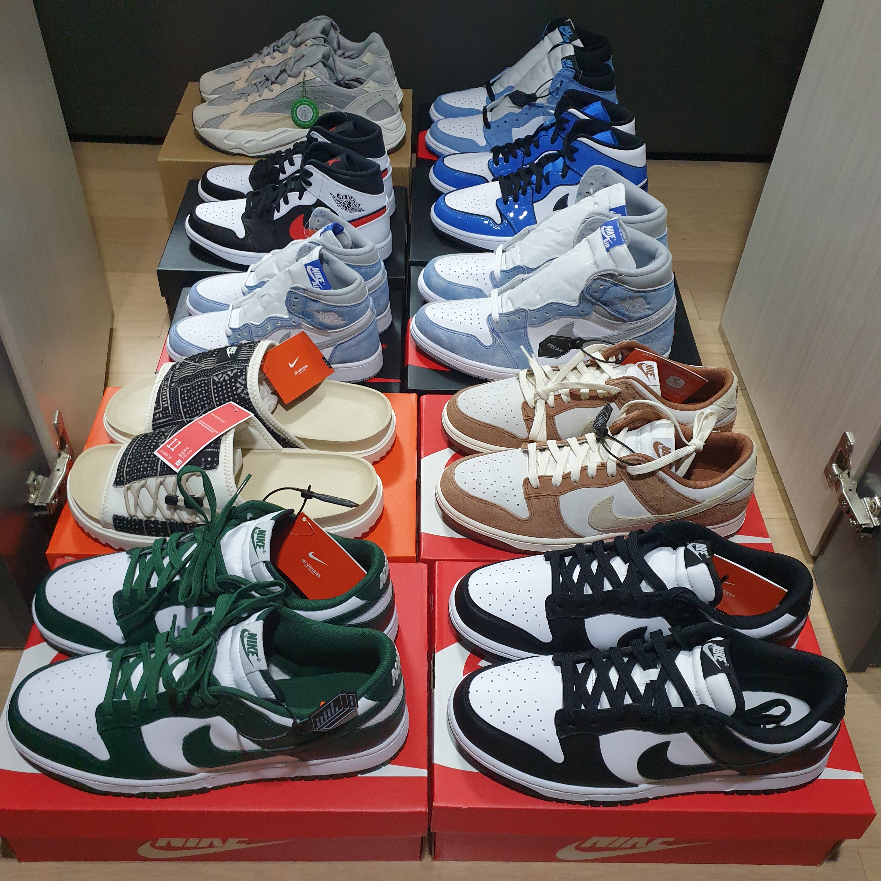 Nike Dunk Low Retro Varsity Green, Nike Dunk Low Retro Black 착용 스타일