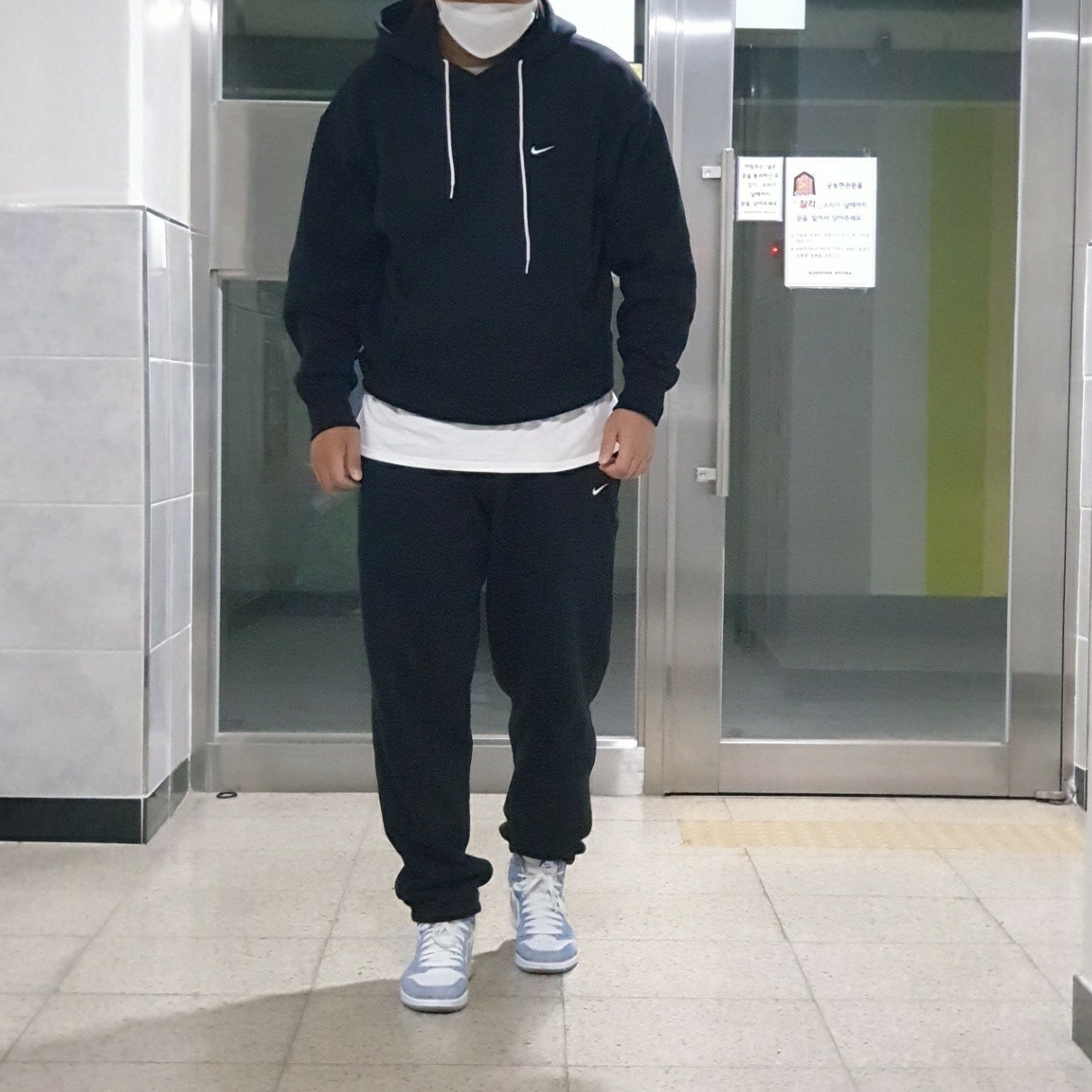 Nike NRG Solo Swoosh Fleece Hoodie Black White - Asia, Nike M NRG Solo Swoosh Track Pants Black - Asia 착용 스타일