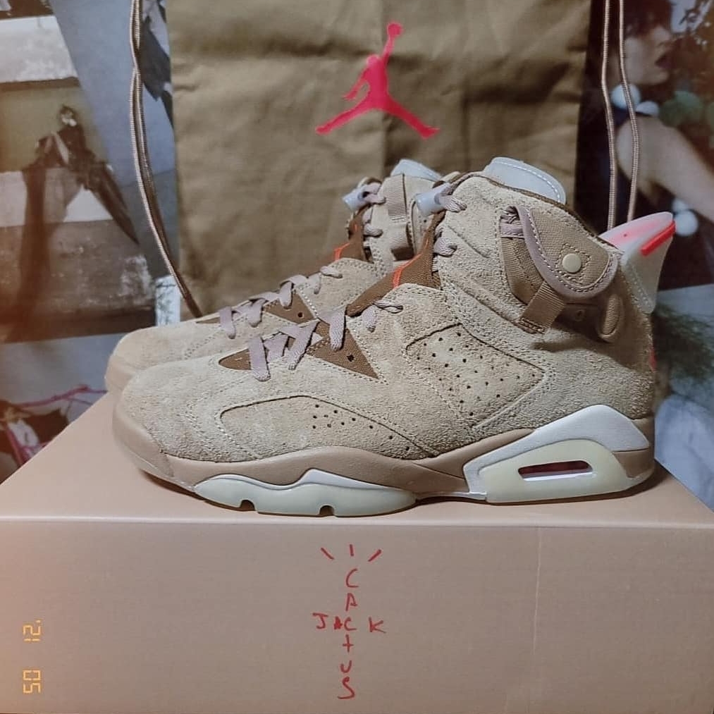 Jordan 6 x Travis Scott Retro SP British Khaki 착용 스타일 - 1
