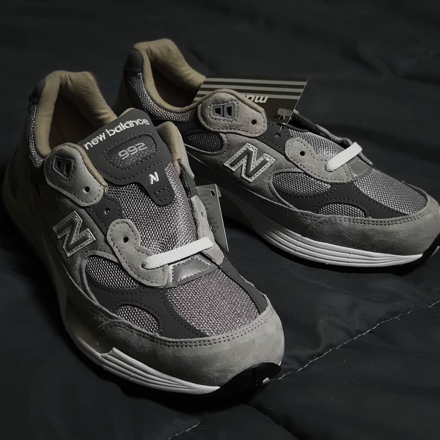 New Balance 992 Made in USA Grey - D Standard 착용 스타일 - 3