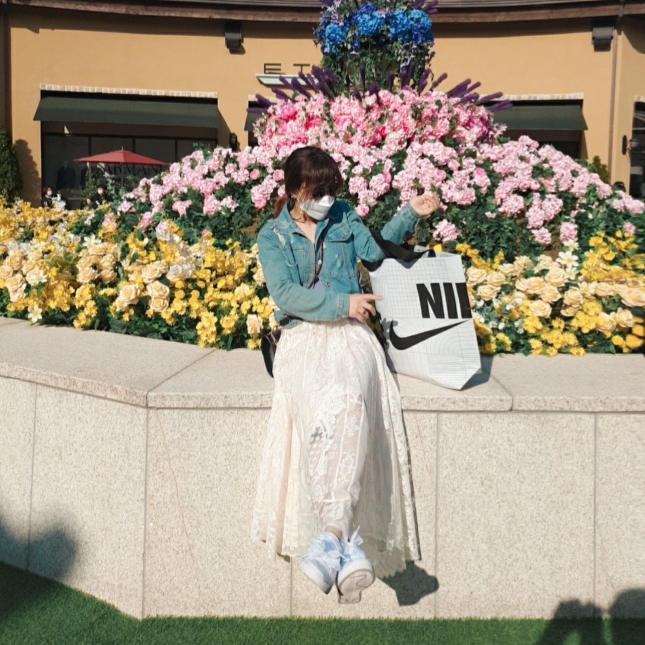 (W) Nike Court Legacy Mule White 착용 스타일