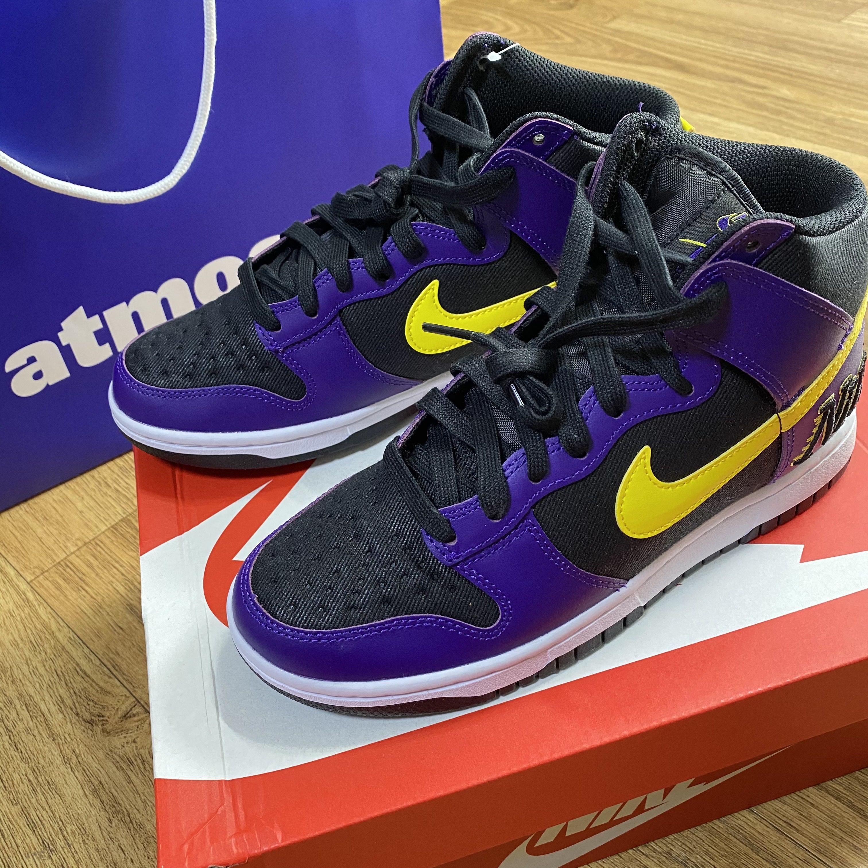 Nike Dunk High PRM EMB Court Purple 착용 스타일 - 3