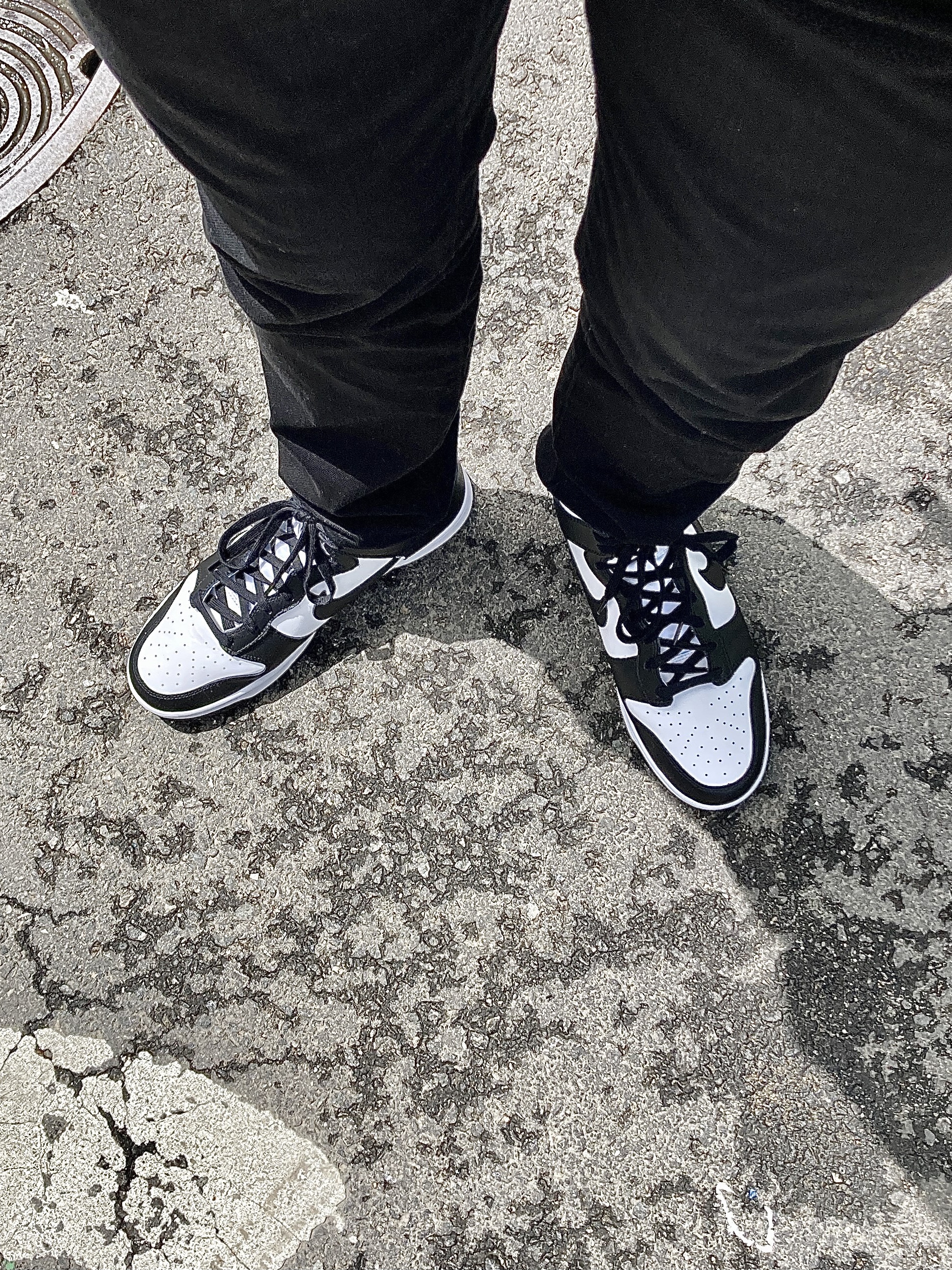 Nike Dunk High Retro Black and White, Jordan 1 Mid Bred Banned 2020 착용 스타일 - 2