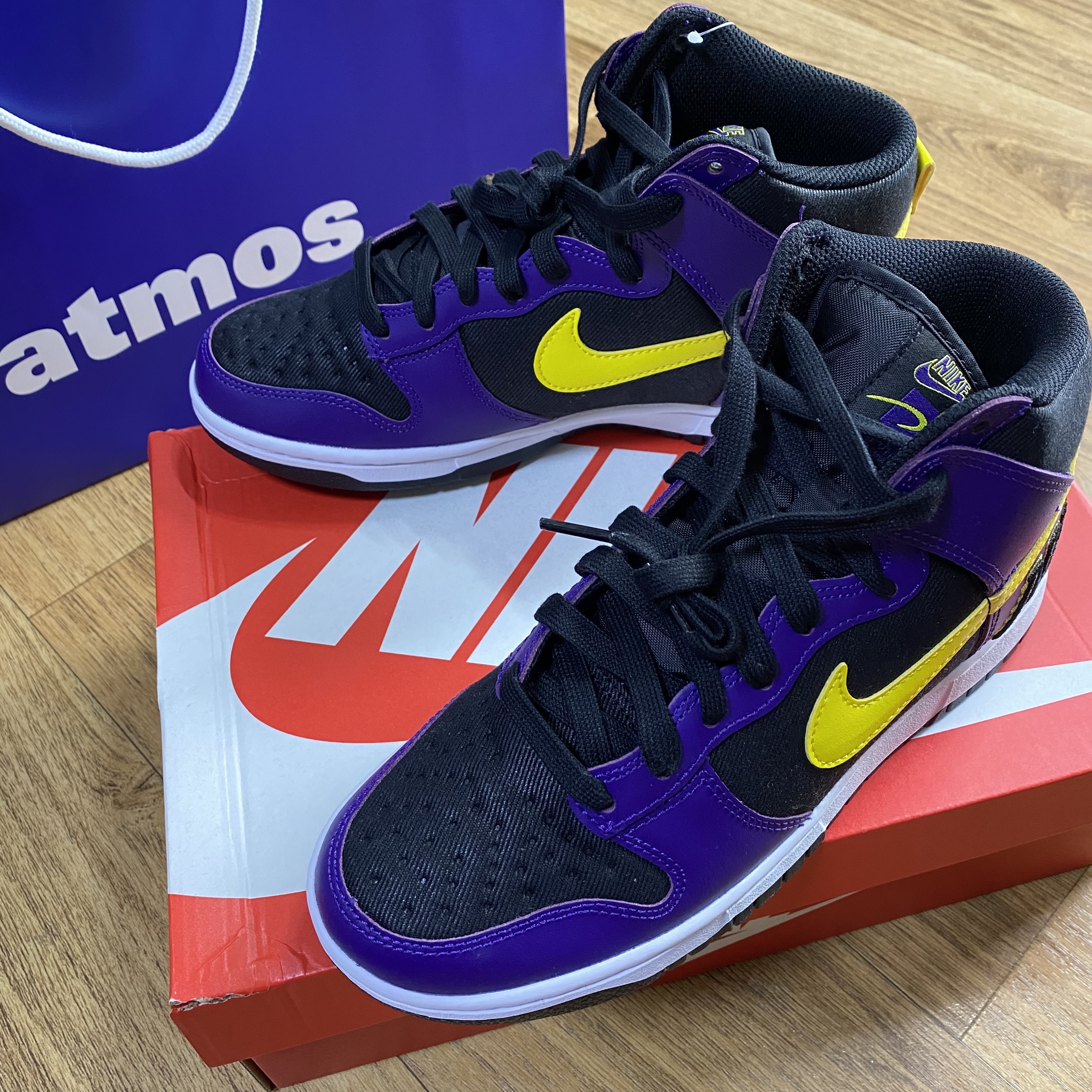 Nike Dunk High PRM EMB Court Purple 착용 스타일 - 2