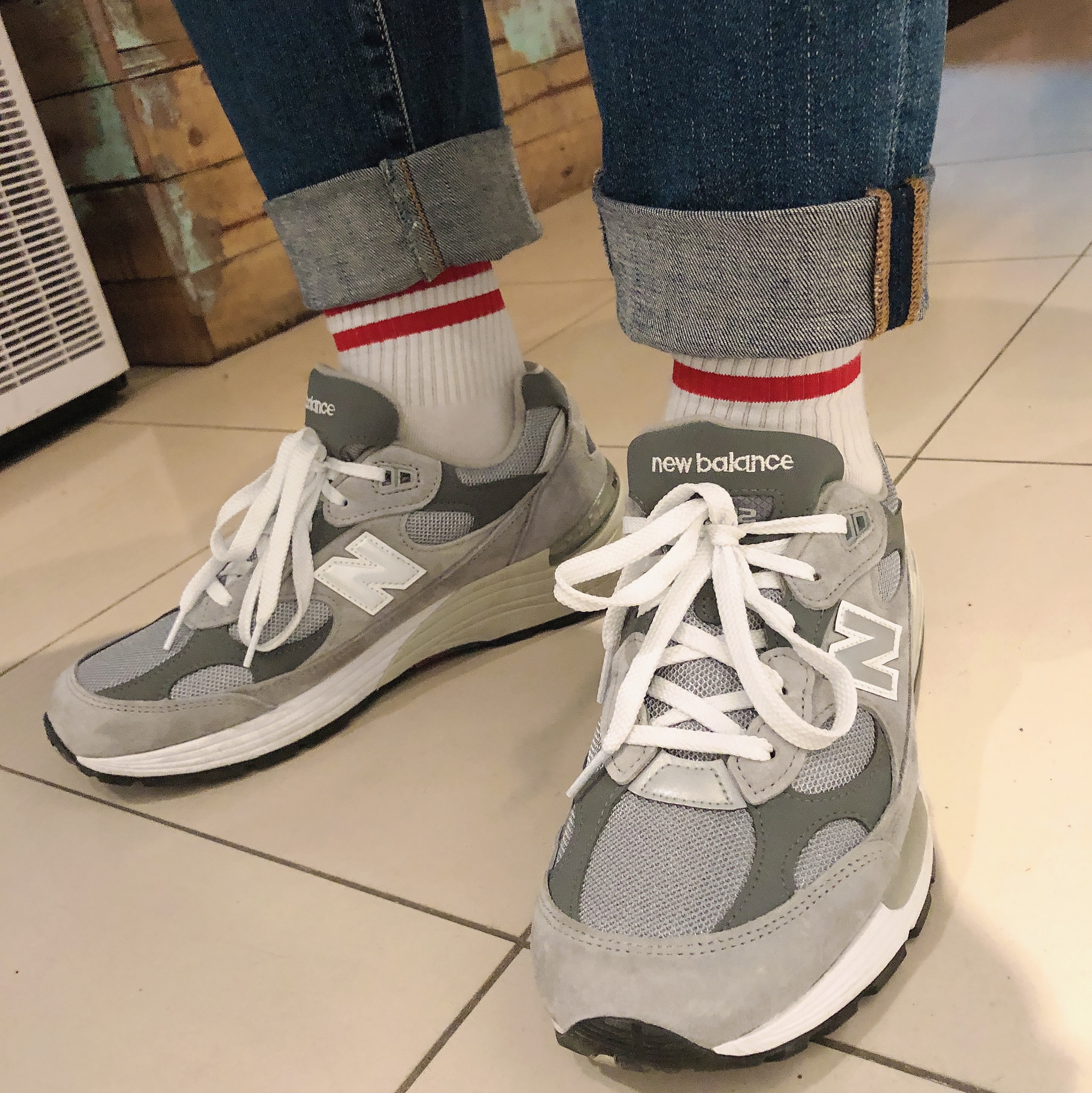 New Balance 992 Made in USA Grey - D Standard 착용 스타일