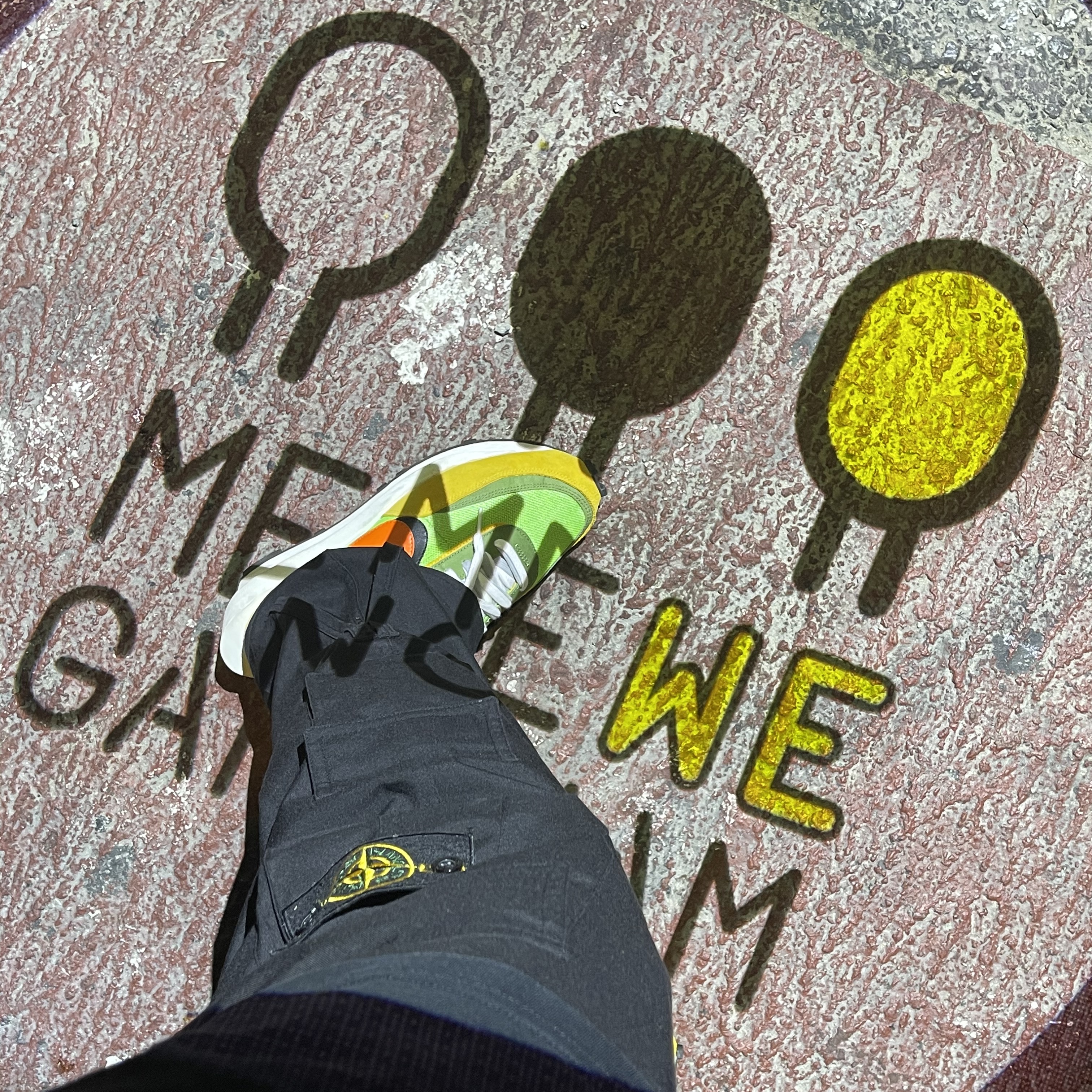 Nike x Sacai LDWaffle Green Multi 착용 스타일