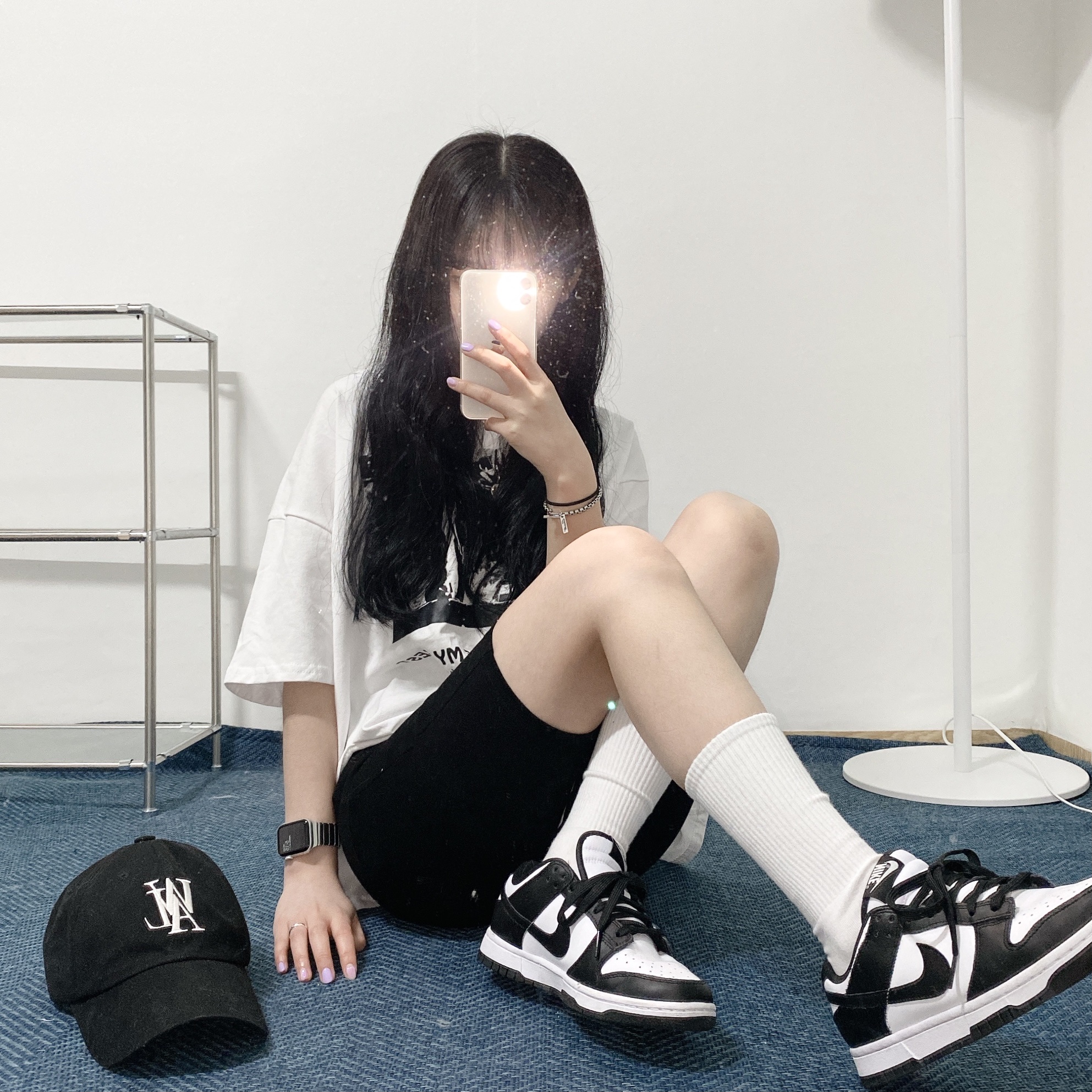 (W) Nike Dunk Low Black 착용 스타일