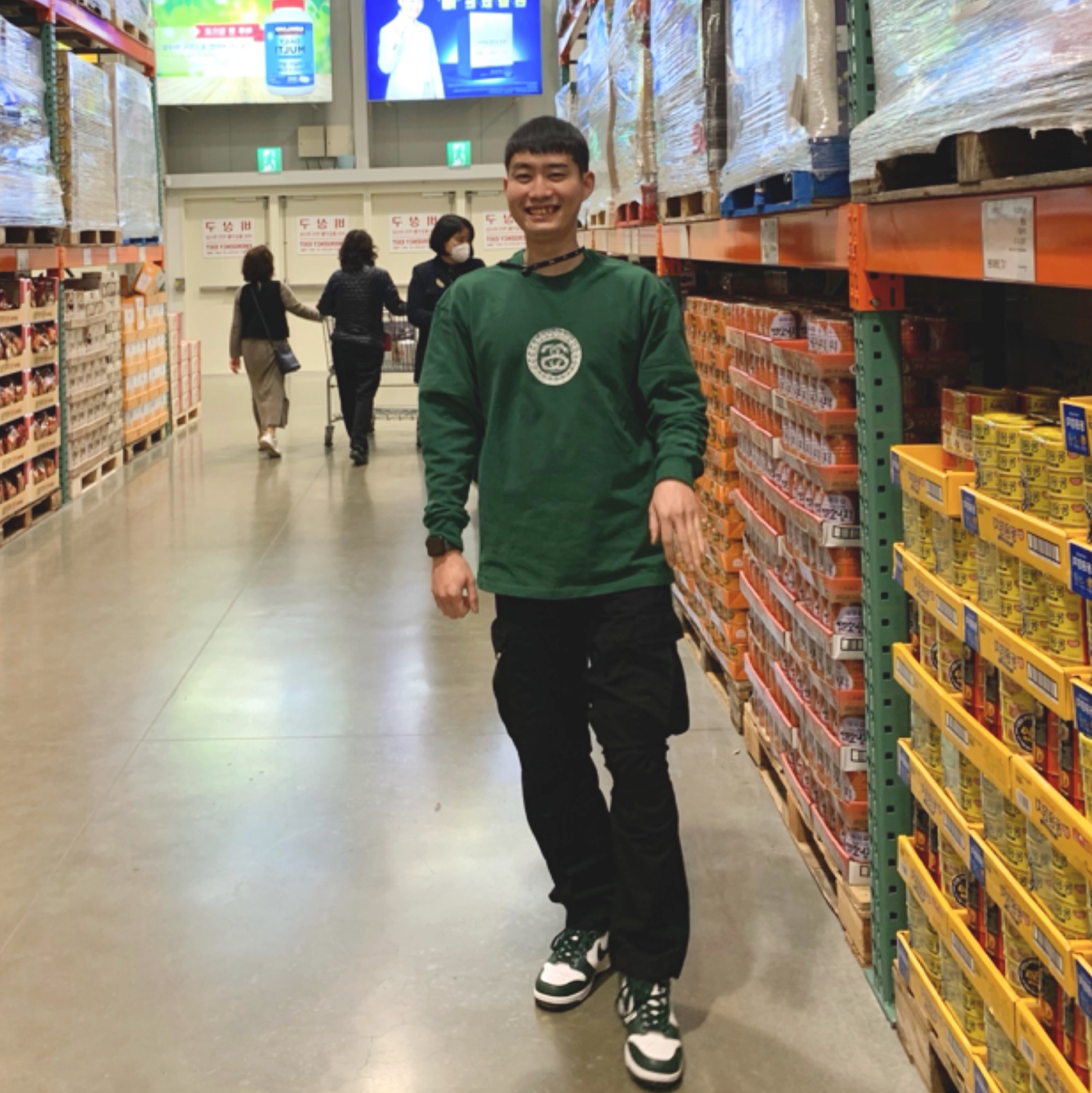 Nike x Stussy Big Swoosh LS T-Shirt Green - US/EU, Nike Dunk High SP Spartan Green 착용 스타일