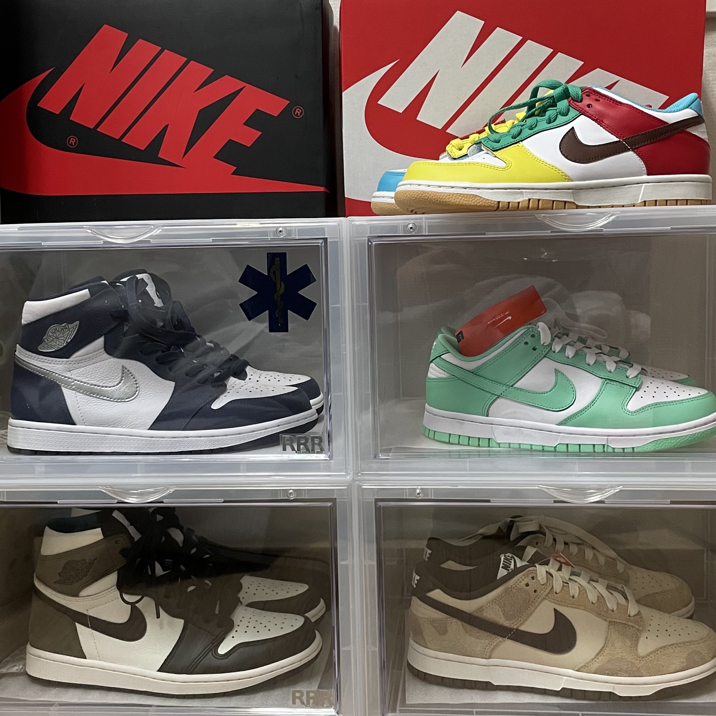 Jordan 1 Retro High OG Black Mocha, Nike Dunk Low Retro PRM Cheetah 착용 스타일