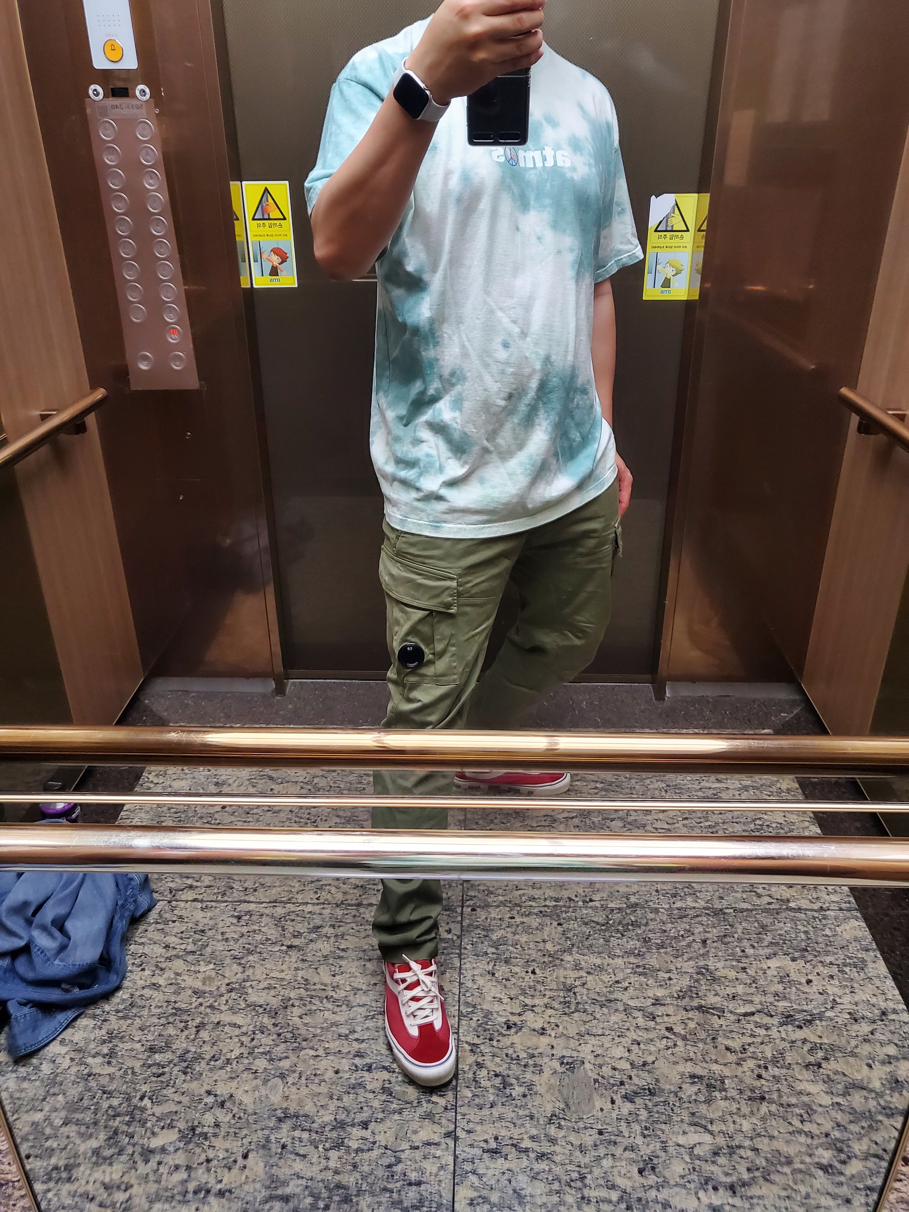 Vans x Rhude Bold Ni Red 착용 스타일