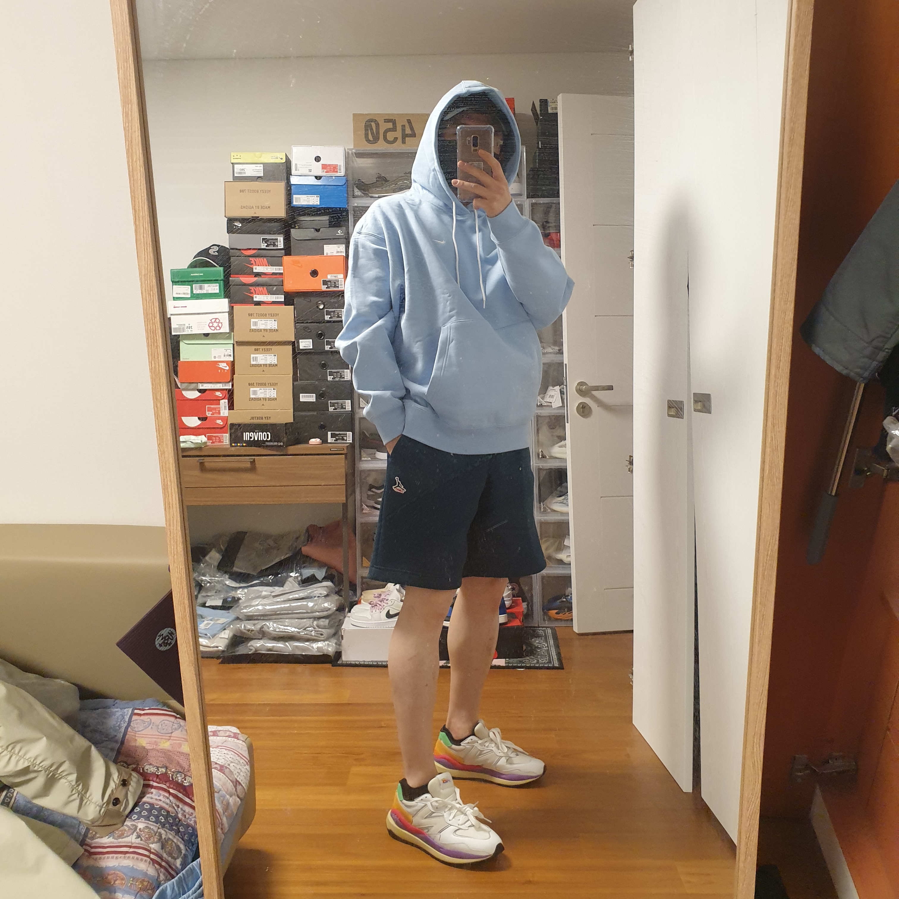 Nike x Drake Nocta Essential Cap Black, Nike NRG Solo Swoosh Fleece Hoodie Psychic Blue - Asia 착용 스타일 - 4