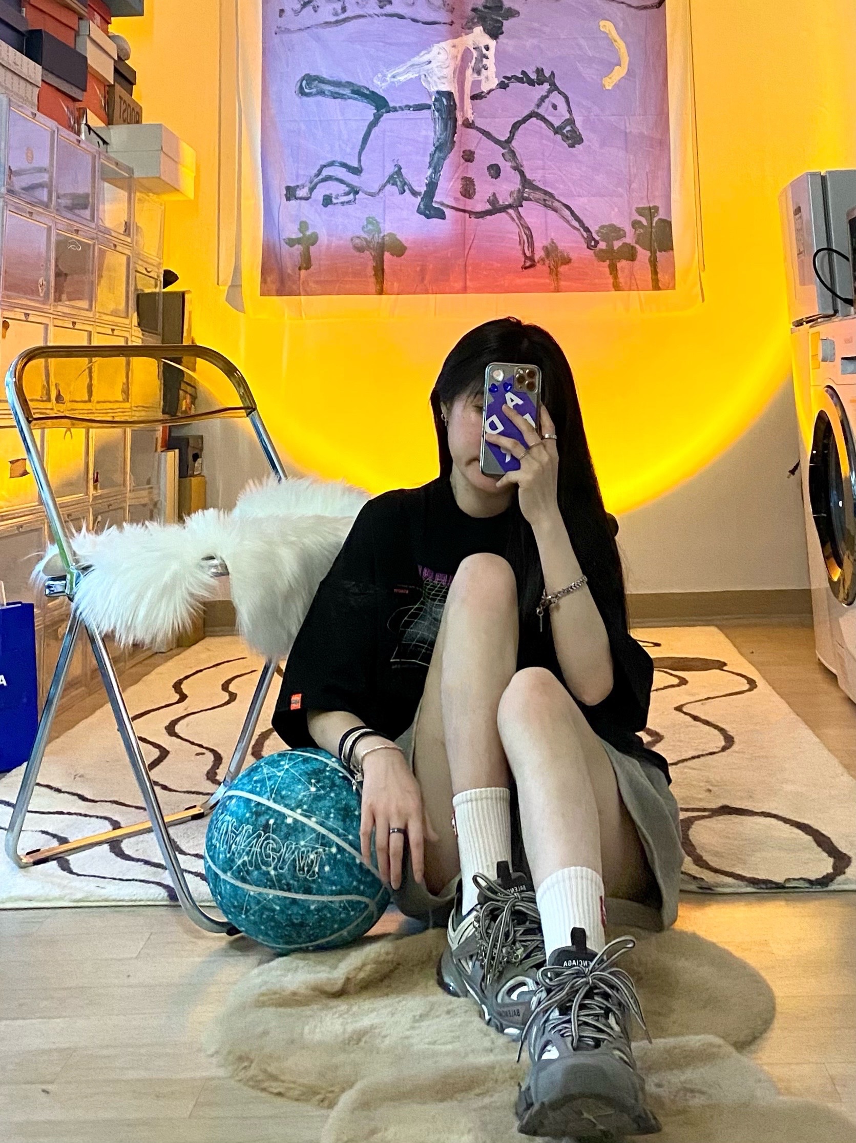 Balenciaga Track Sneakers Grey White 2019 착용 스타일 - 1