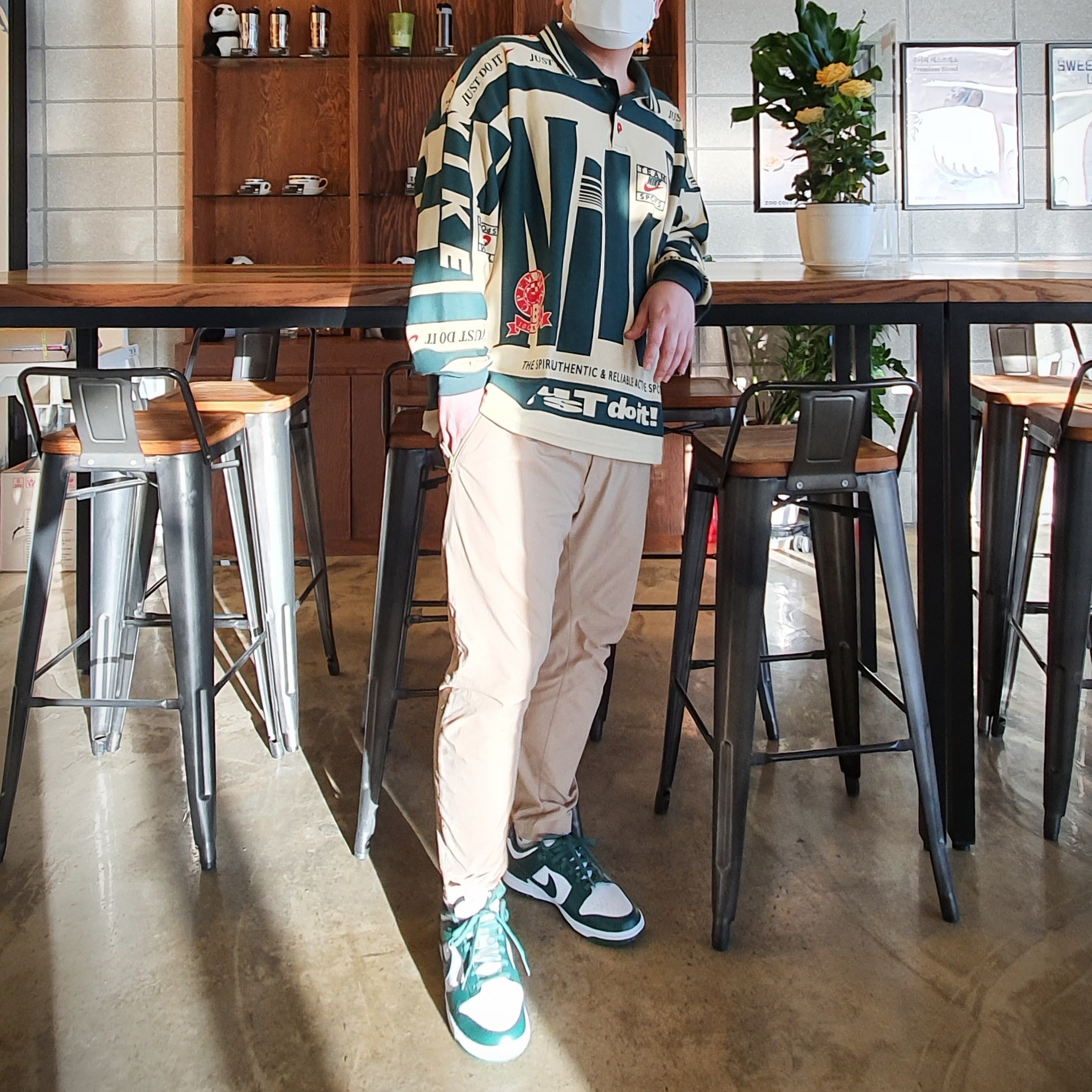 Nike Dunk Low Retro Varsity Green 착용 스타일 - 2