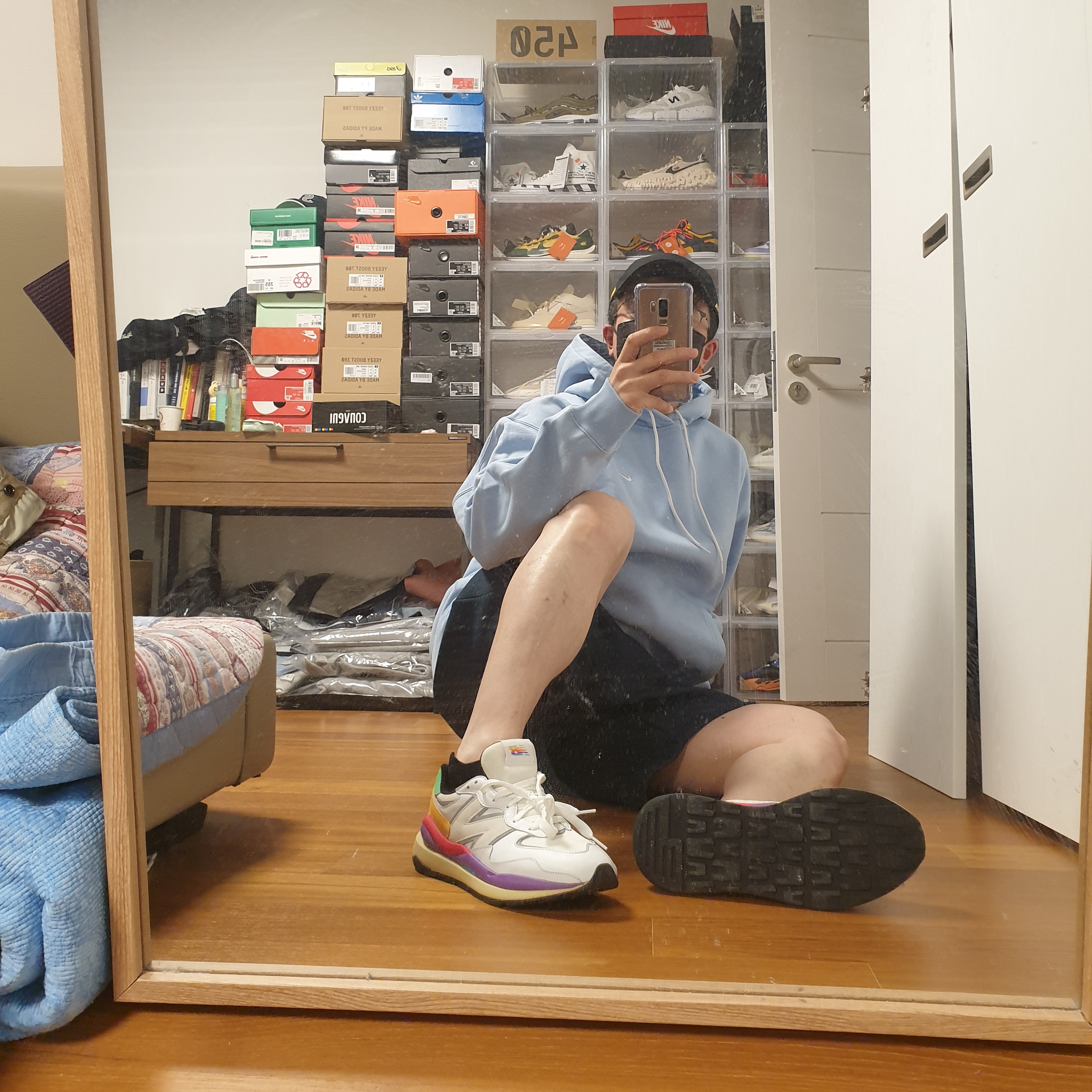 Nike x Drake Nocta Essential Cap Black, Nike NRG Solo Swoosh Fleece Hoodie Psychic Blue - Asia 착용 스타일 - 3