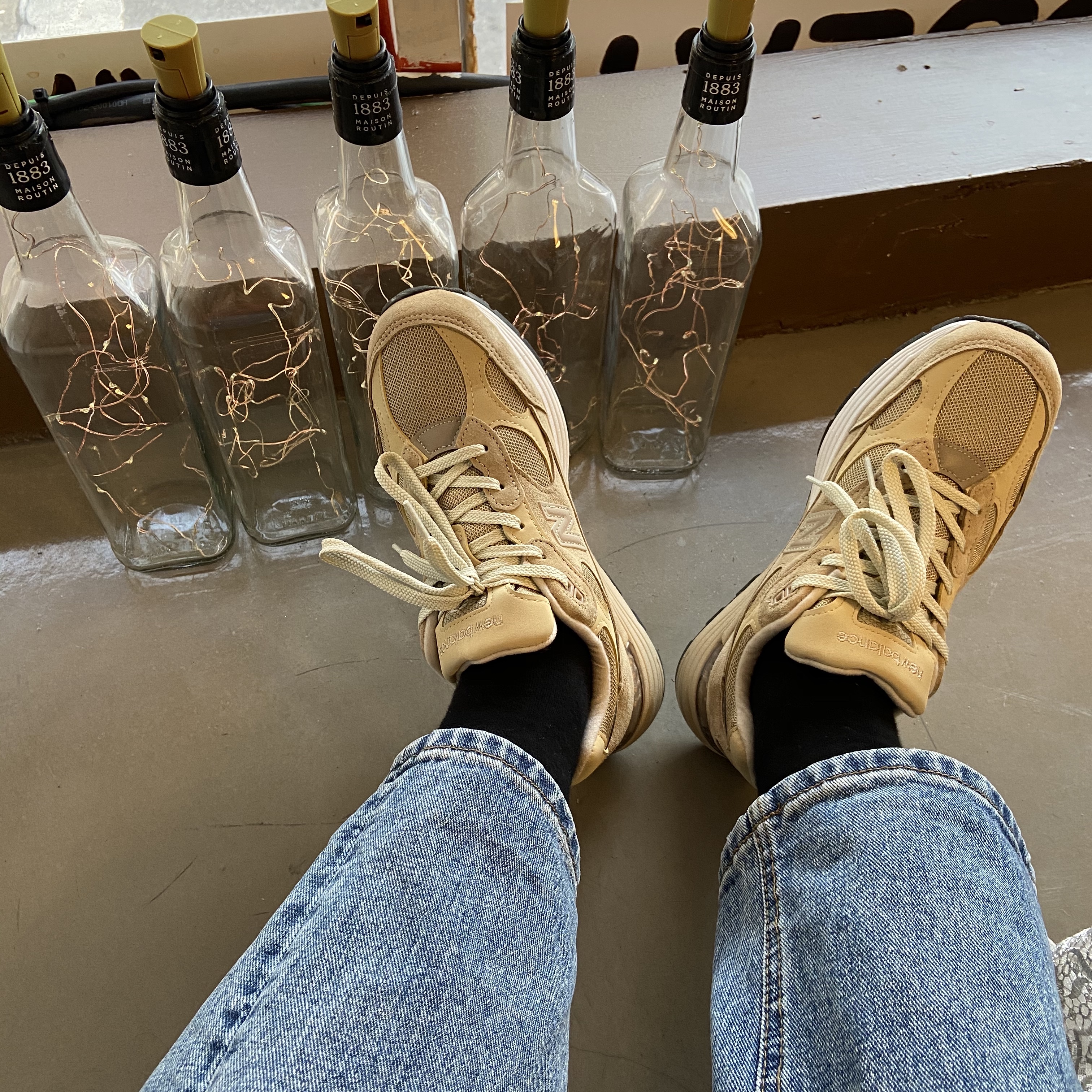New Balance 992 Made in USA Tan 착용 스타일