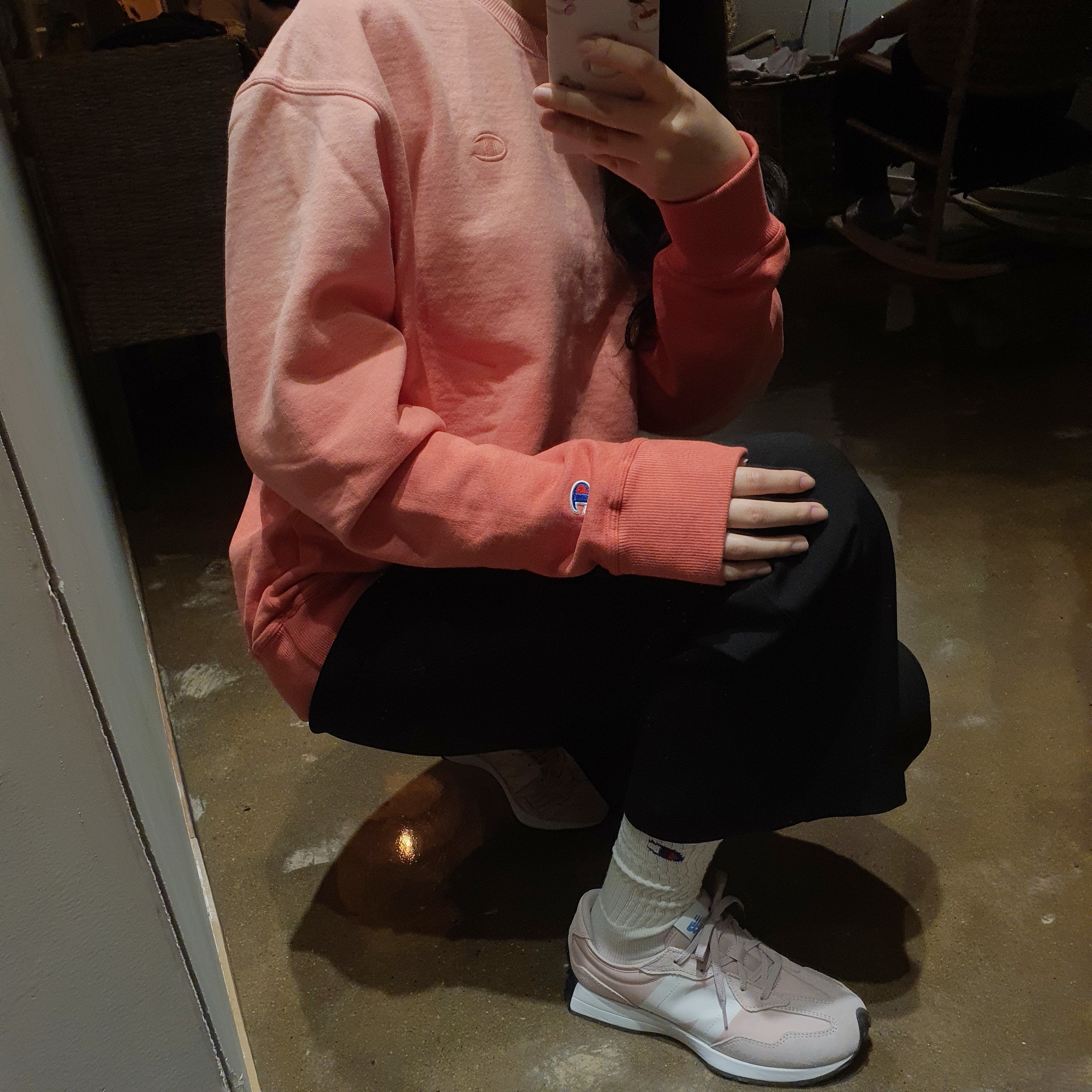 (GS) New Balance 327 Pink - M Standard 착용 스타일
