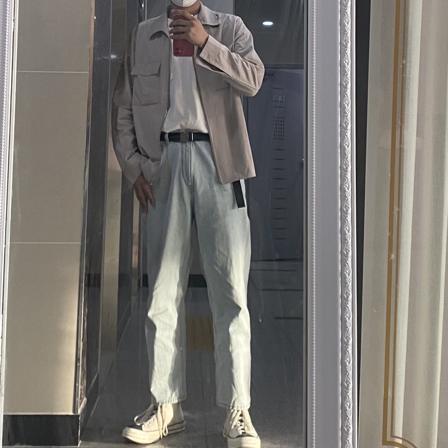 Converse x Fear of God Essentials Chuck 70 Hi Natural 2020 착용 스타일 - 2