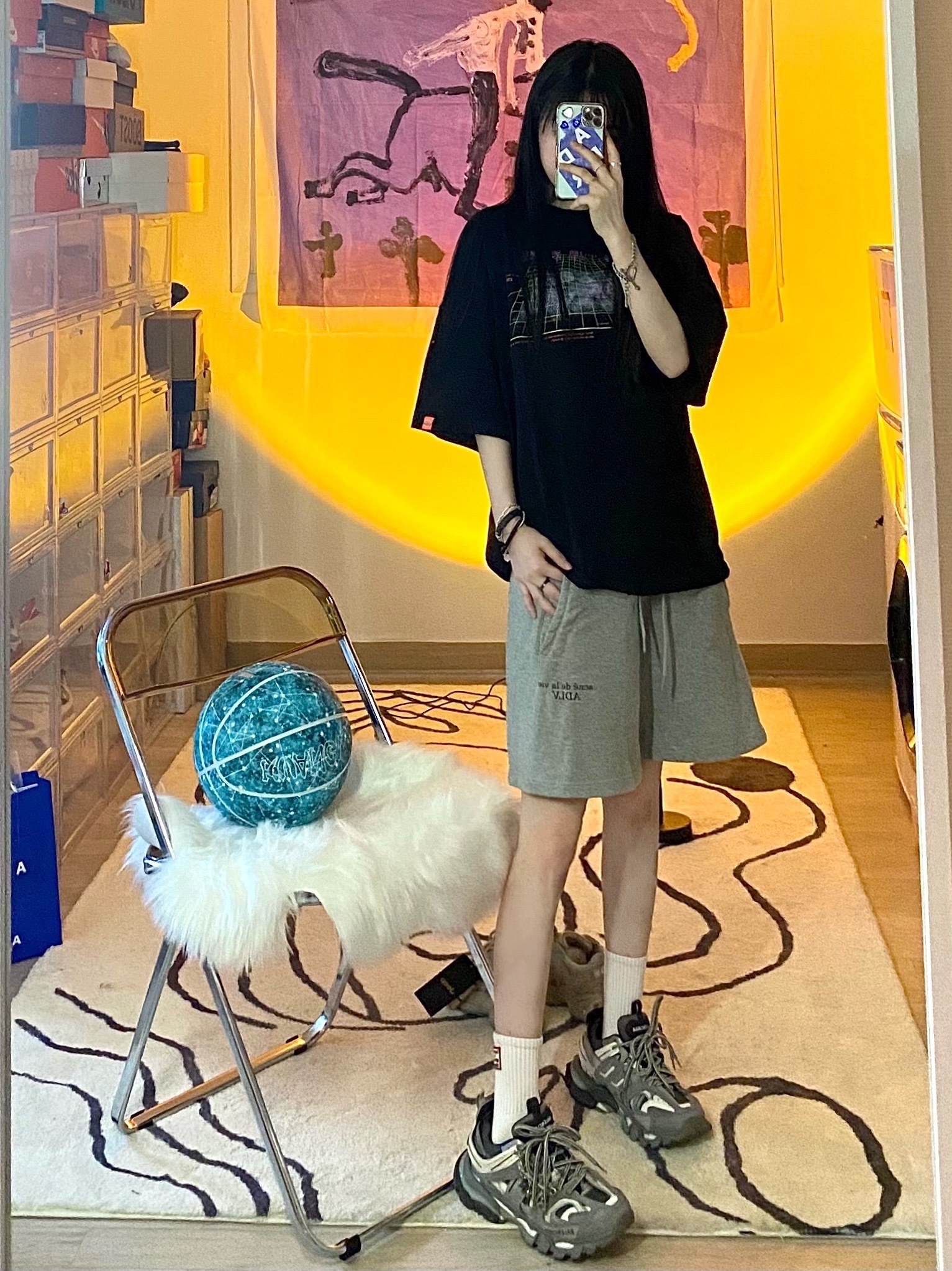 Balenciaga Track Sneakers Grey White 2019 착용 스타일 - 2