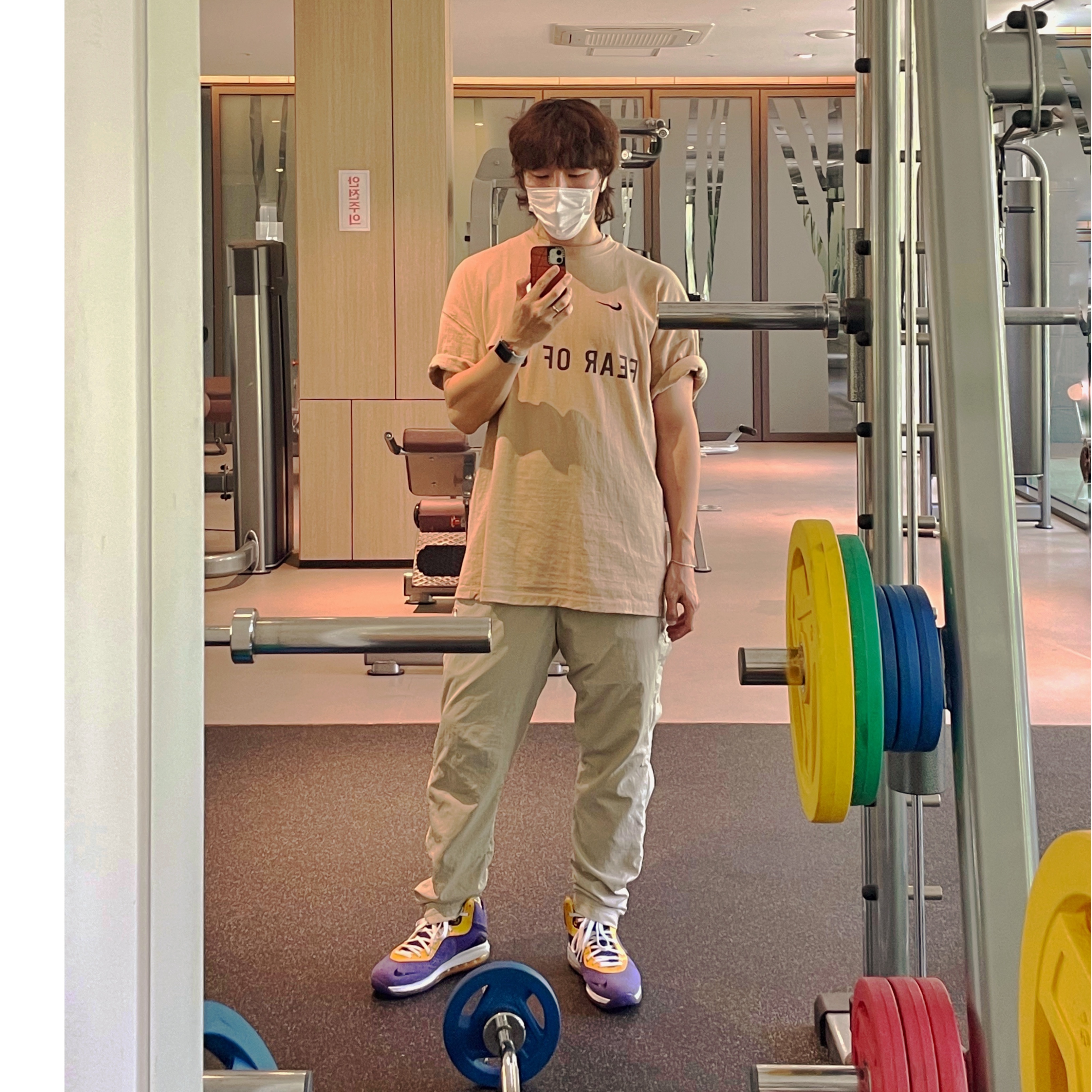 Nike x Fear of God Warm Up T-Shirt Pale Ivory, Nike x Fear of God Warm Up Pants String 착용 스타일