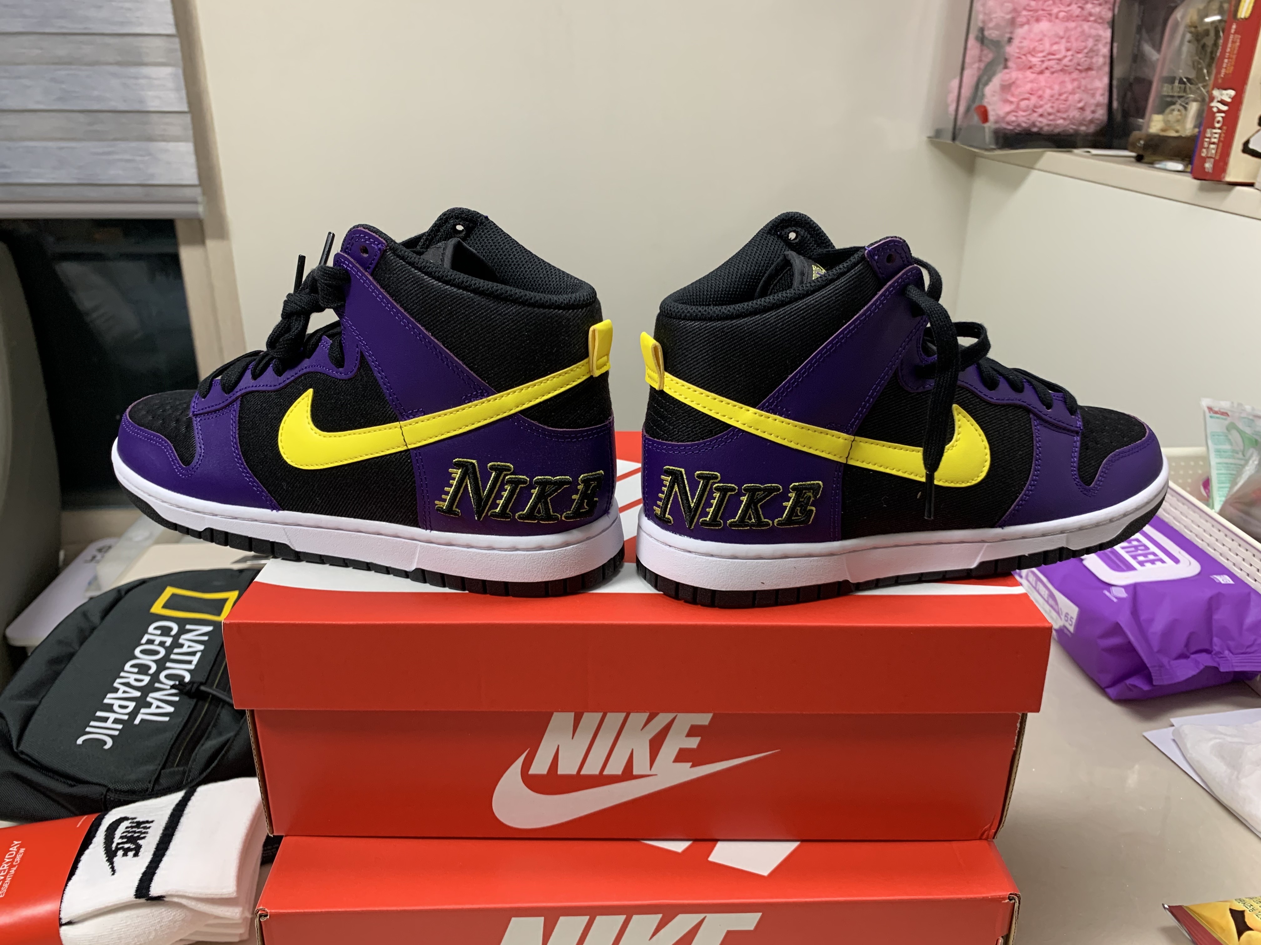 Nike Dunk High PRM EMB Court Purple 착용 스타일 - 4