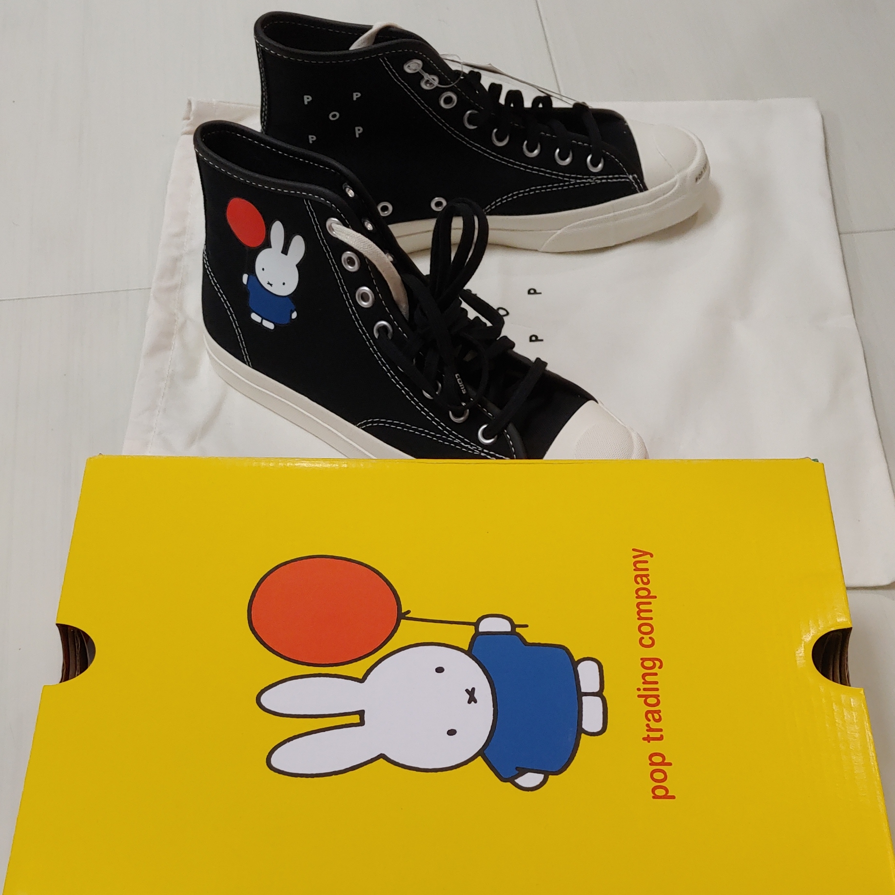 Converse x Pop Trading Company x Miffy Jack Purcell Pro Hi Black 착용 스타일