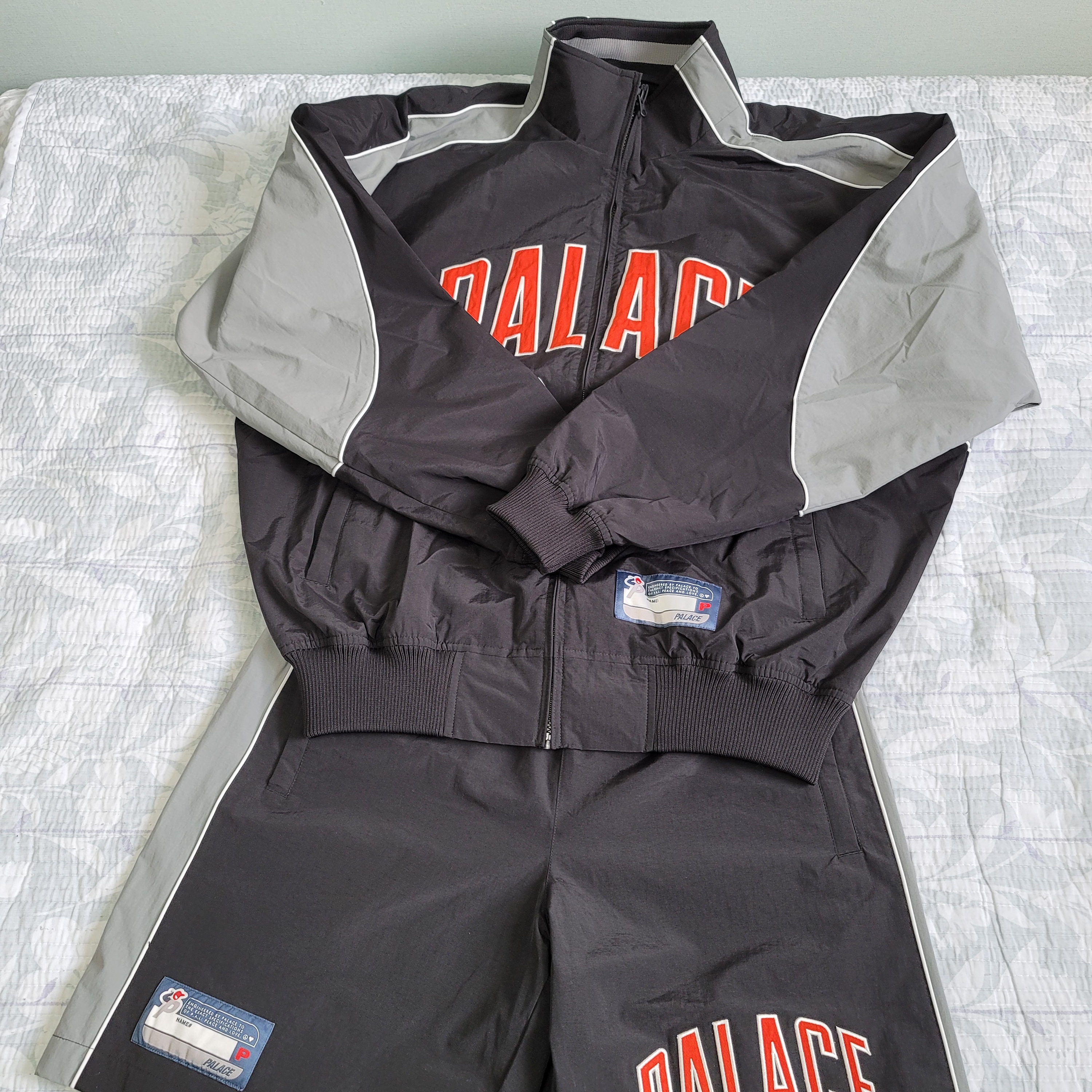 Palace Sport Mit Floss Jacket Black - 21SS, Palace Sport Mit Floss Shorts Black - 21SS 착용 스타일