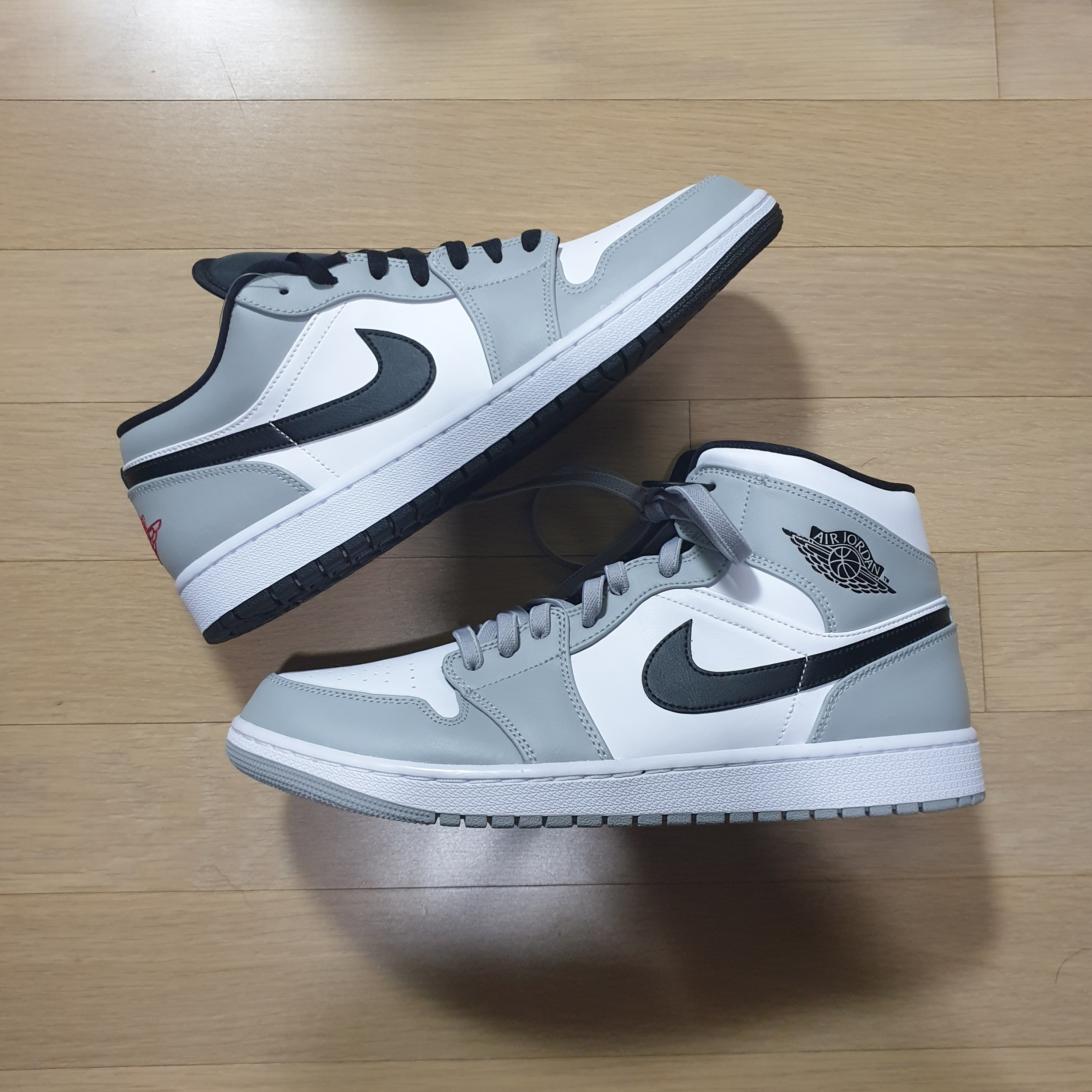 Jordan 1 Mid Light Smoke Grey, Jordan 1 Low Light Smoke Grey 착용 스타일