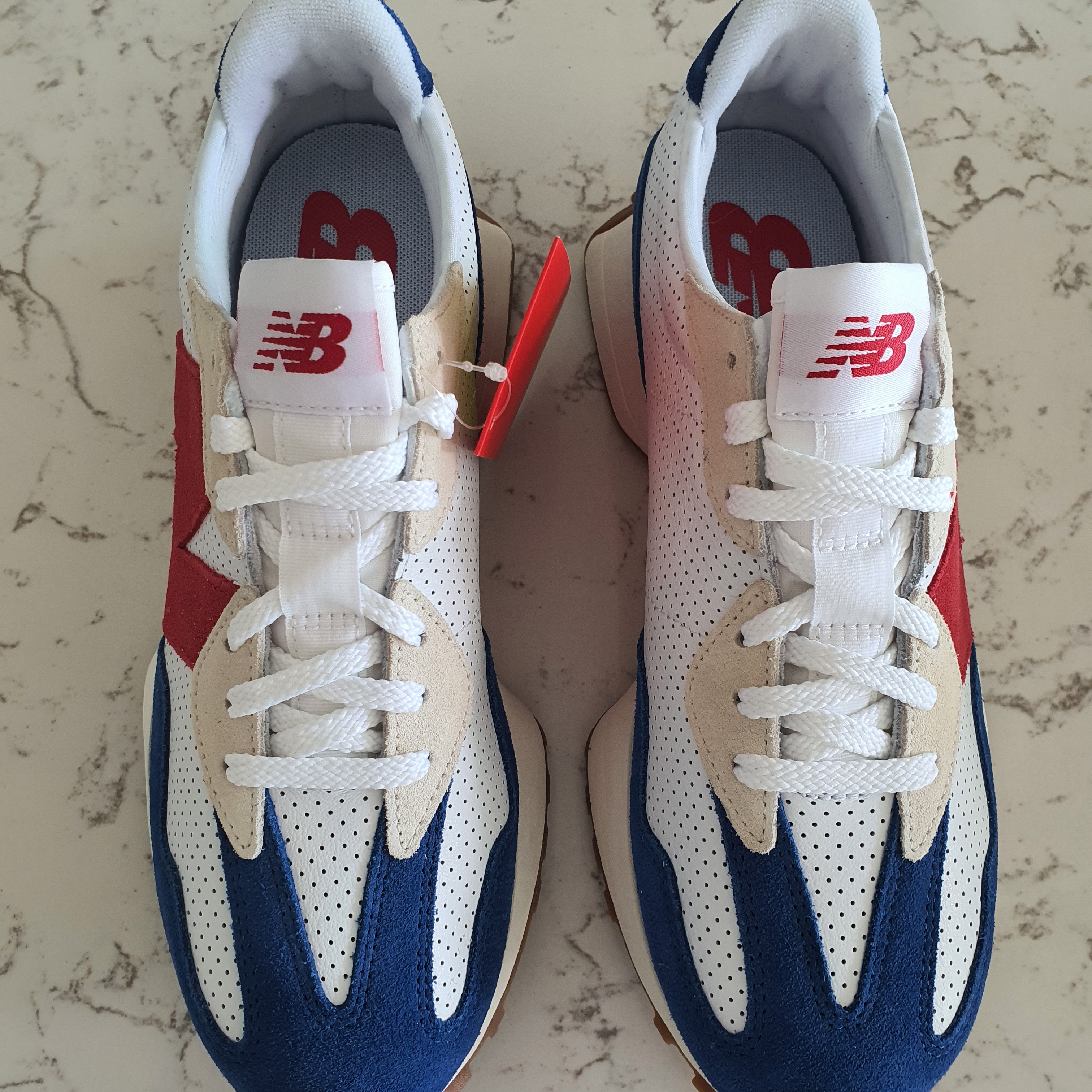 New Balance 327 Blue Red - JD Sports Exclusive 착용 스타일 - 3