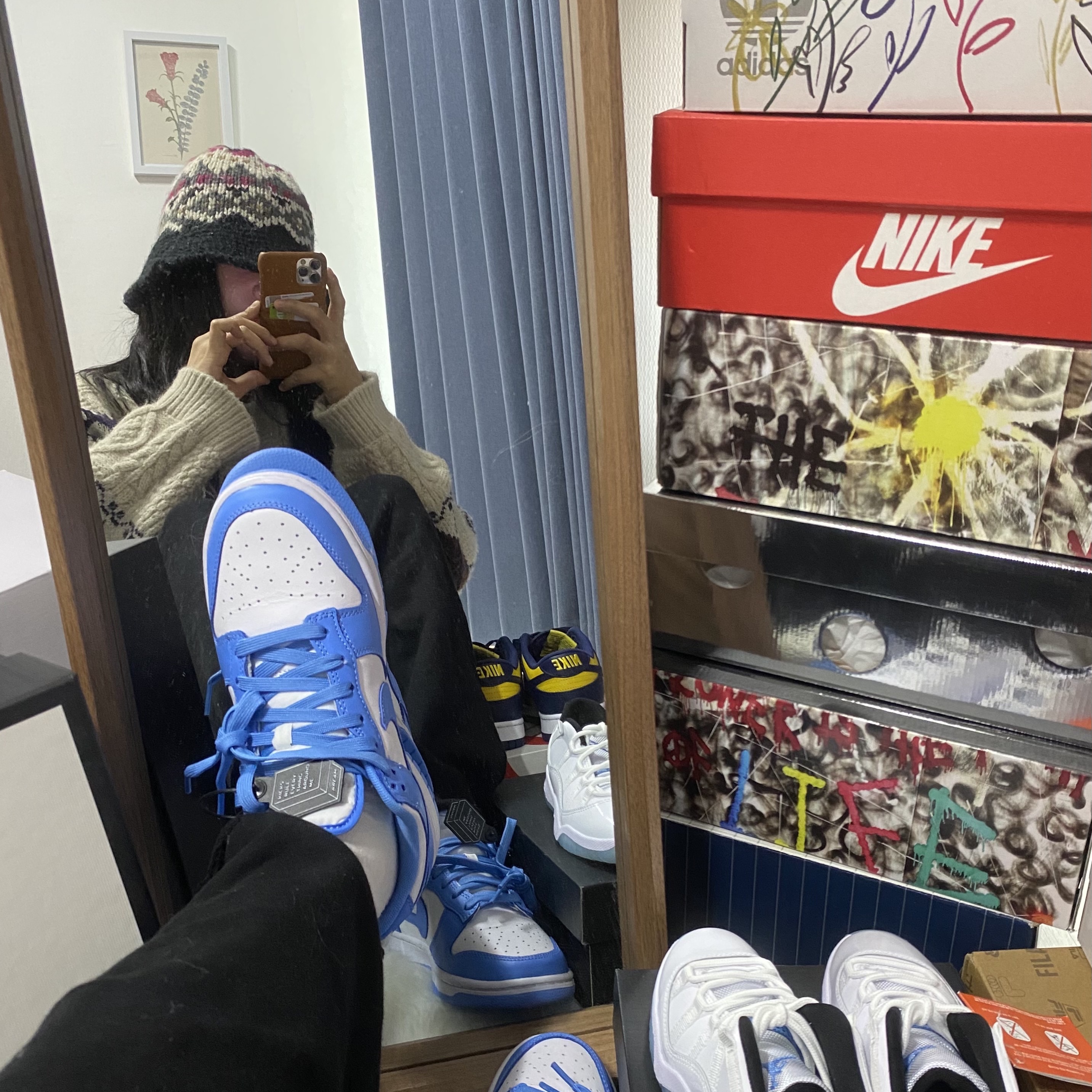 Nike Dunk Low Retro University Blue 착용 스타일