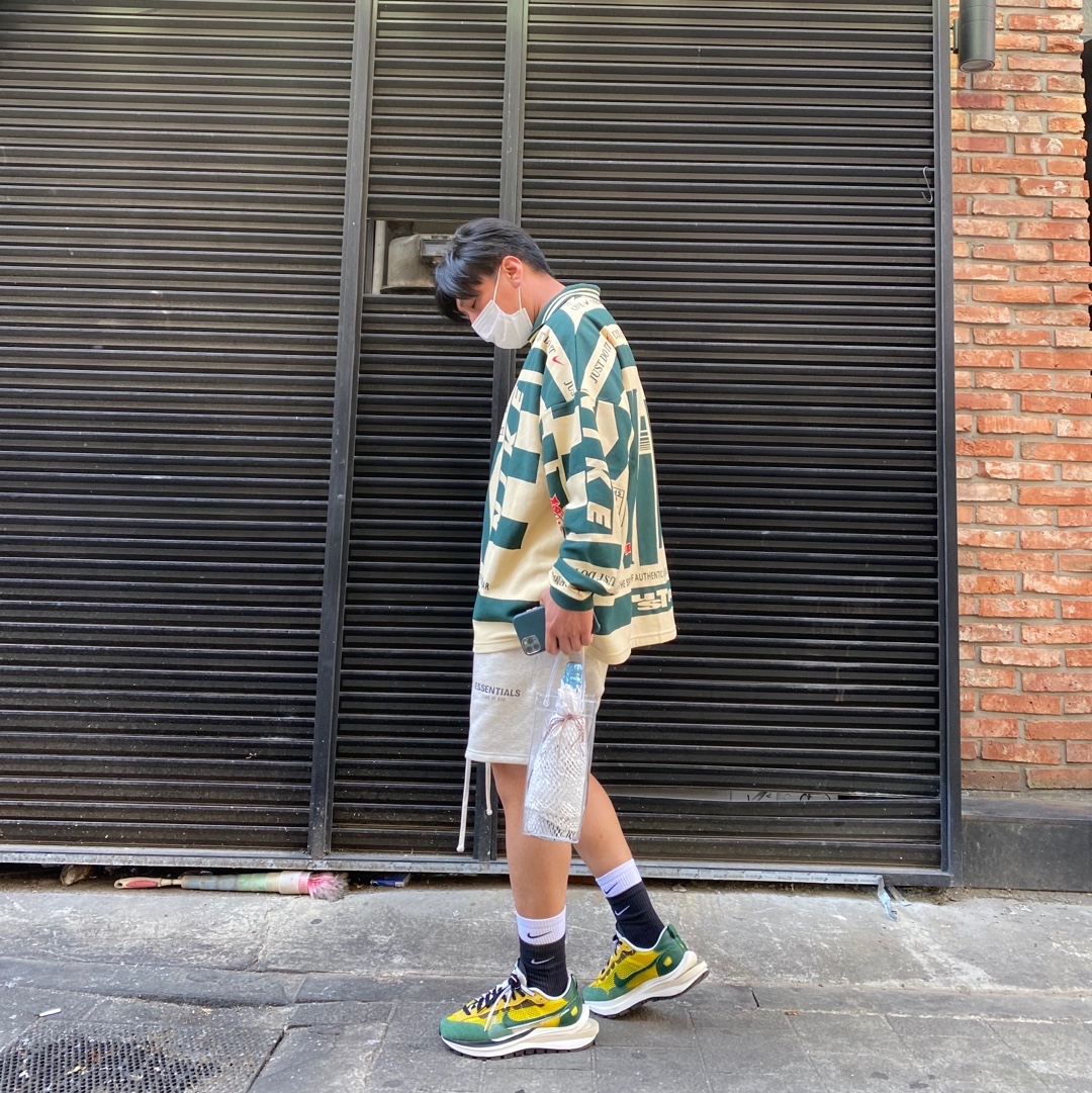 Nike x Cactus Plant Flea Market Long Sleeve Polo Natural - Asia, Nike x Cactus Plant Flea Market Long Sleeve Polo Natural - US/EU 착용 스타일