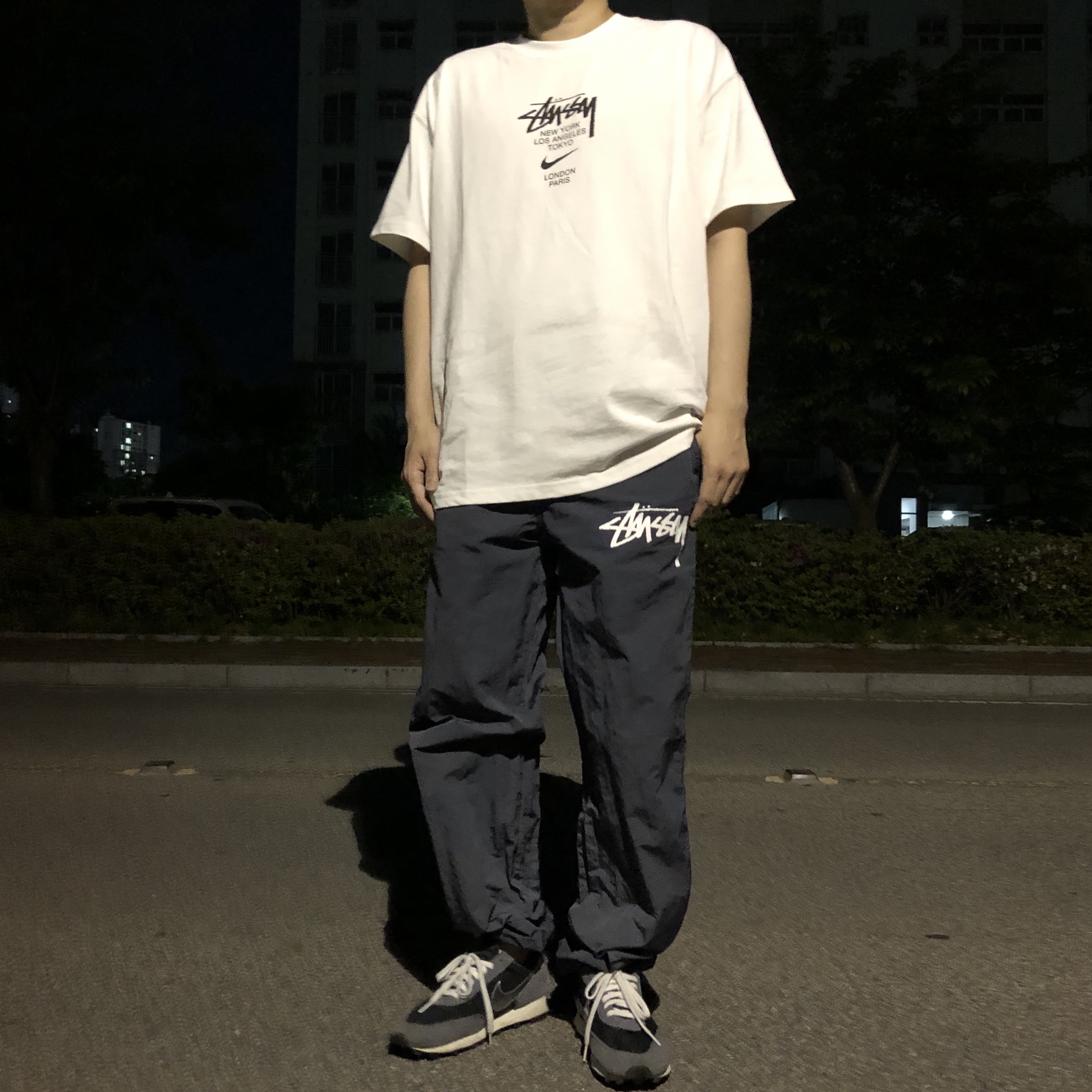 Nike x Stussy WT T-Shirt White - US/EU, Nike x Stussy Beach Pants Off Noir 착용 스타일